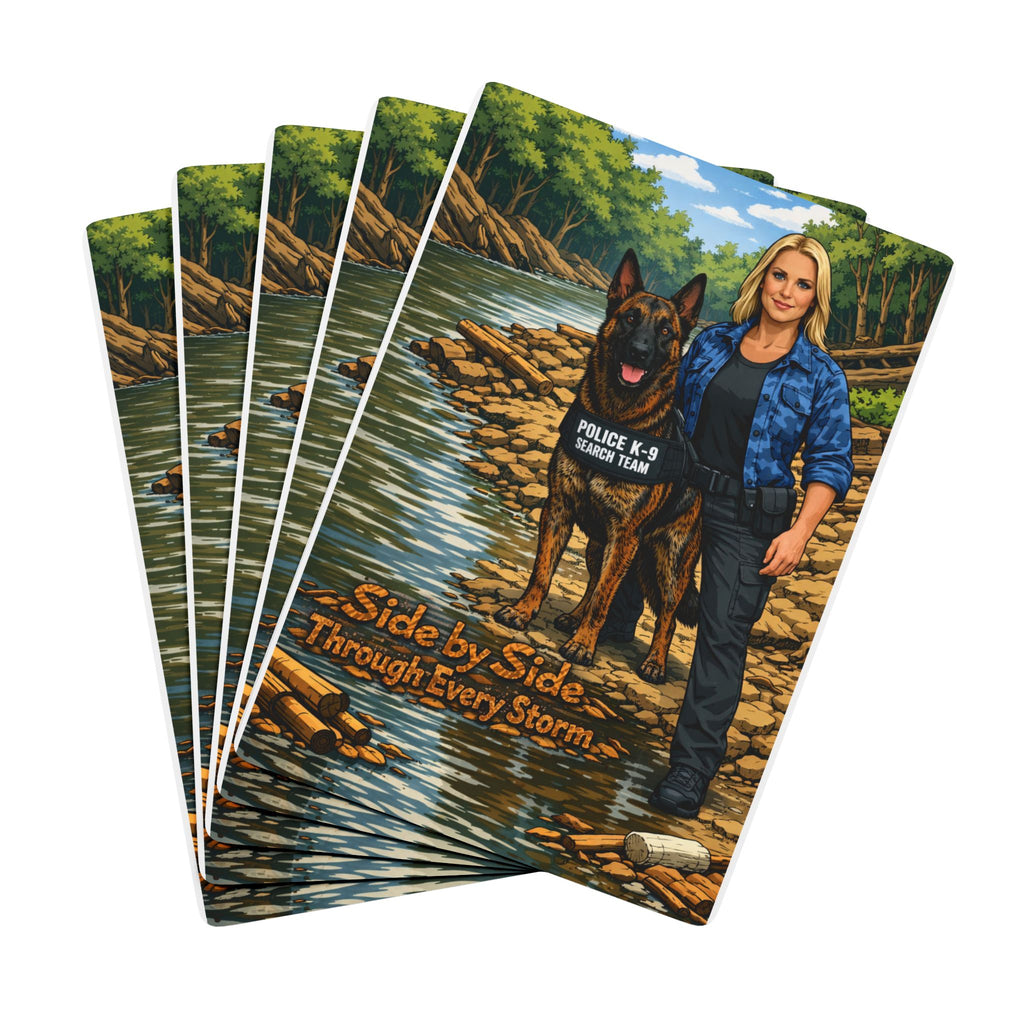 K-9 Handler Poker Playing Cards - "Side by Side Through Every Storm"