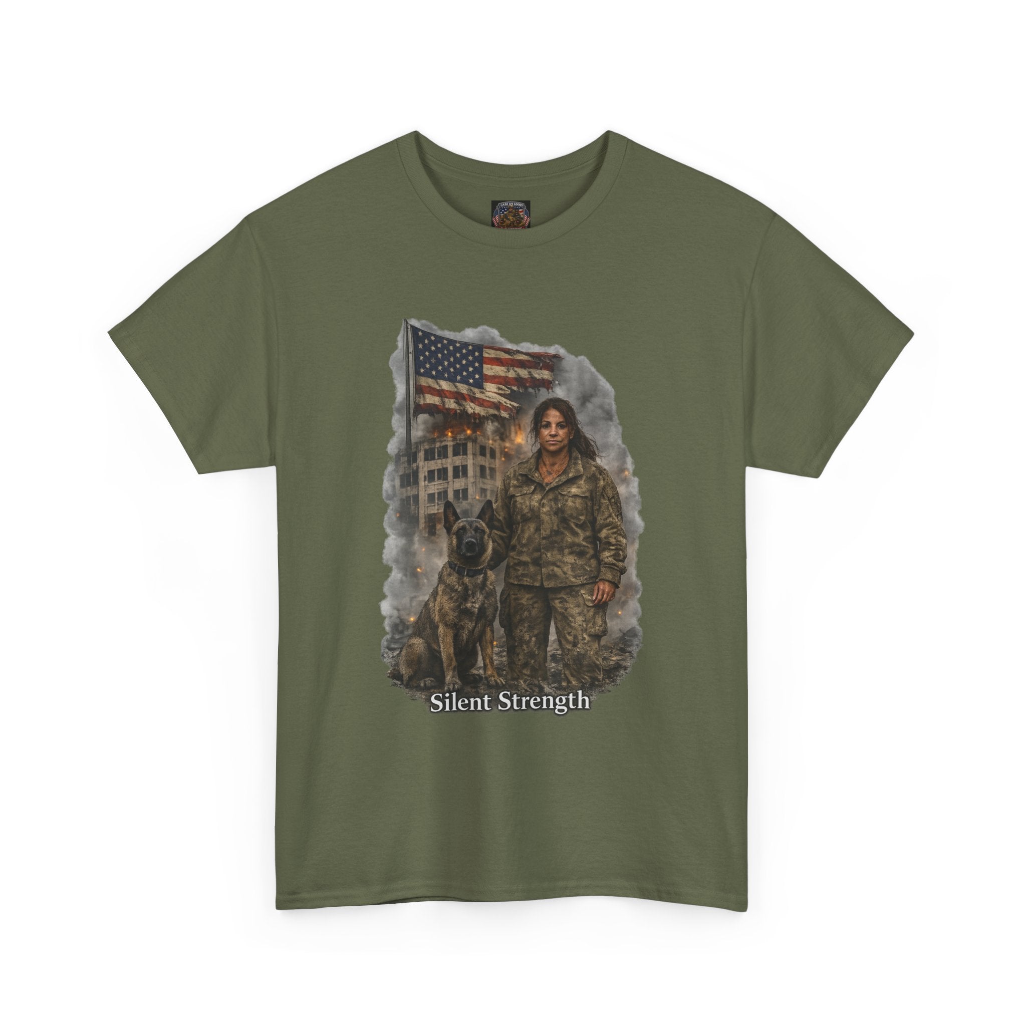 Military K9 Tribute T-Shirt — 'Silent Strength' Veteran & Service Dog Tee