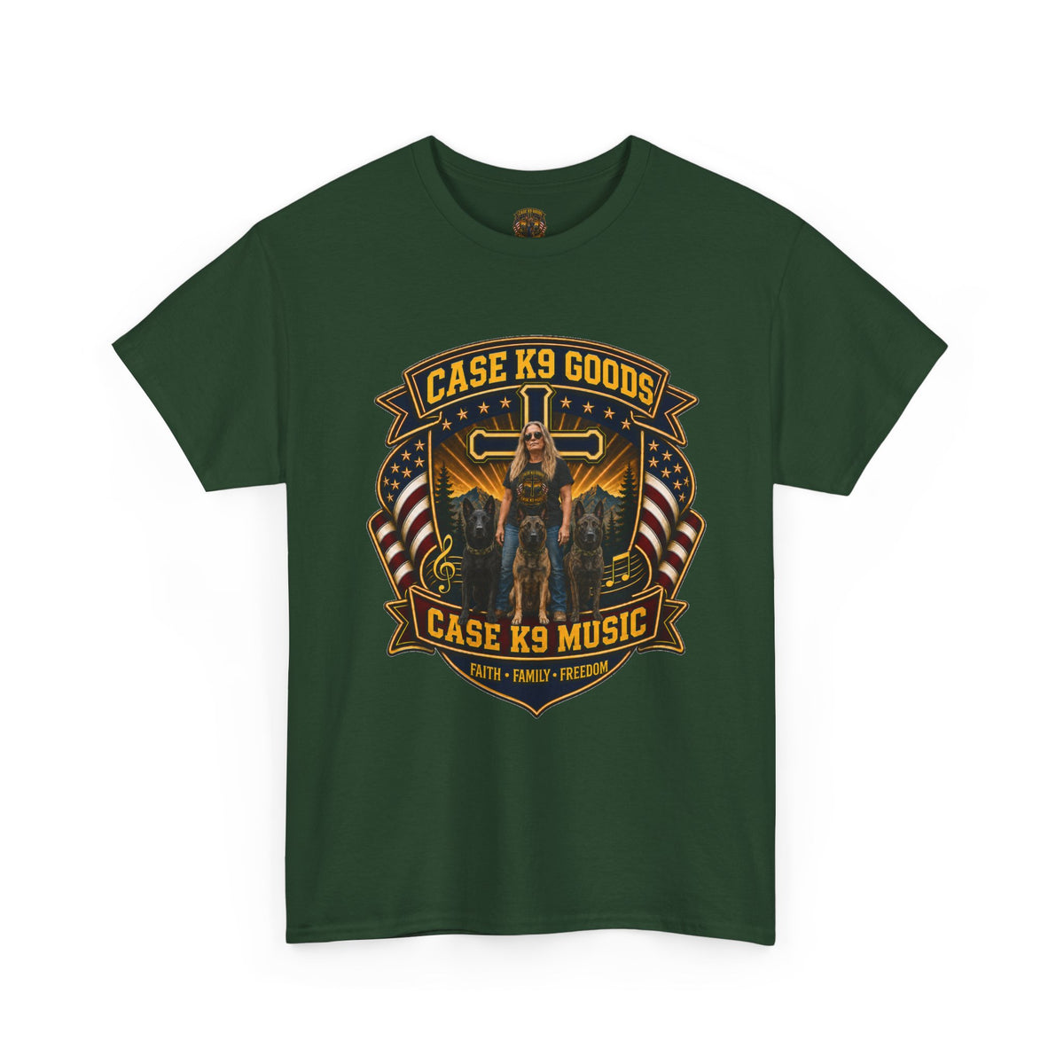 Case K9 Music T-Shirt — Vintage K9 Handler Military American Flag Tee