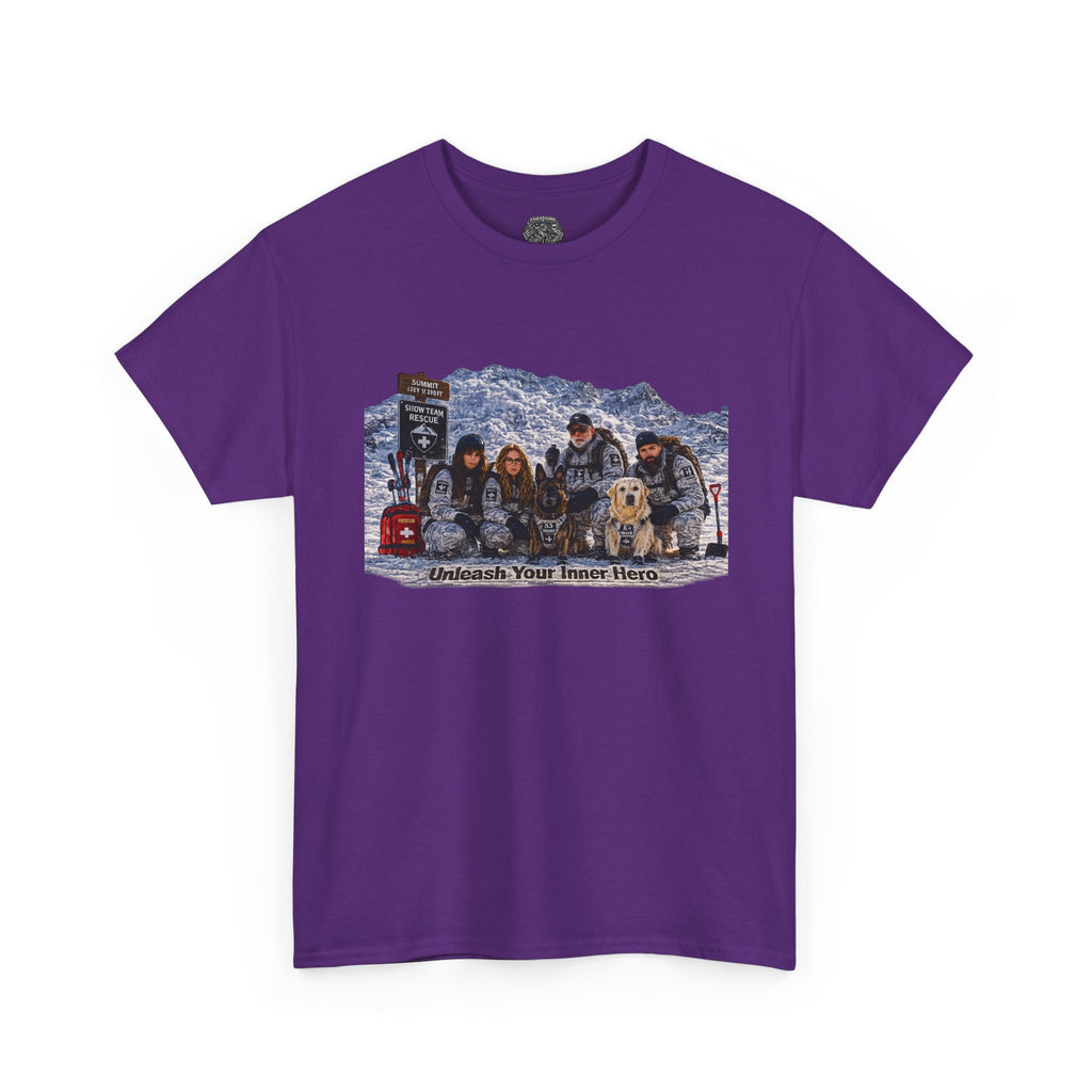 K-9 Rescue Ski Team Tee — 'Celebrate Your Inner Hero' Retro Winter Graphic T-Shirt