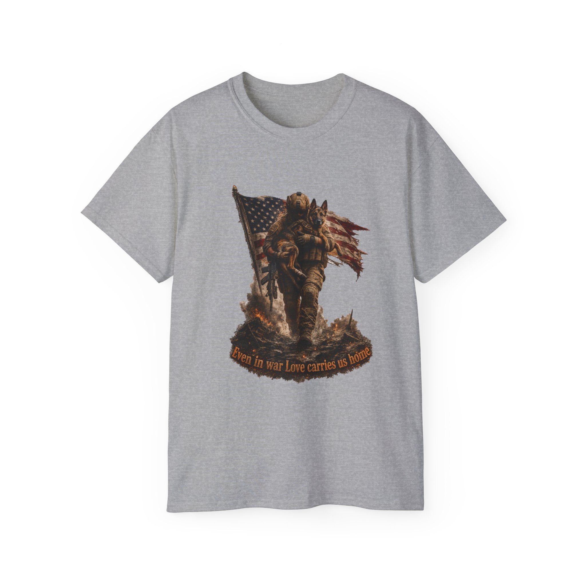 Patriotic Firefighter T-Shirt — "Here in Our Time Comes to Stand" Vintage Rescue Tee