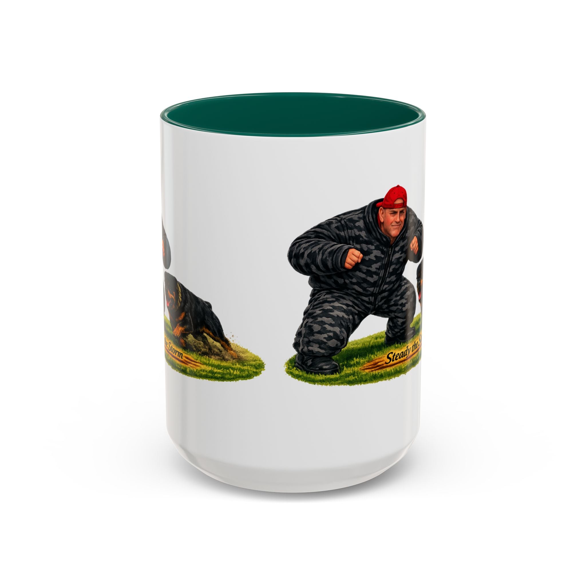 Steady the Storm Rottweiler & Handler Coffee Mug — Dog Lover Gift (11oz/15oz)