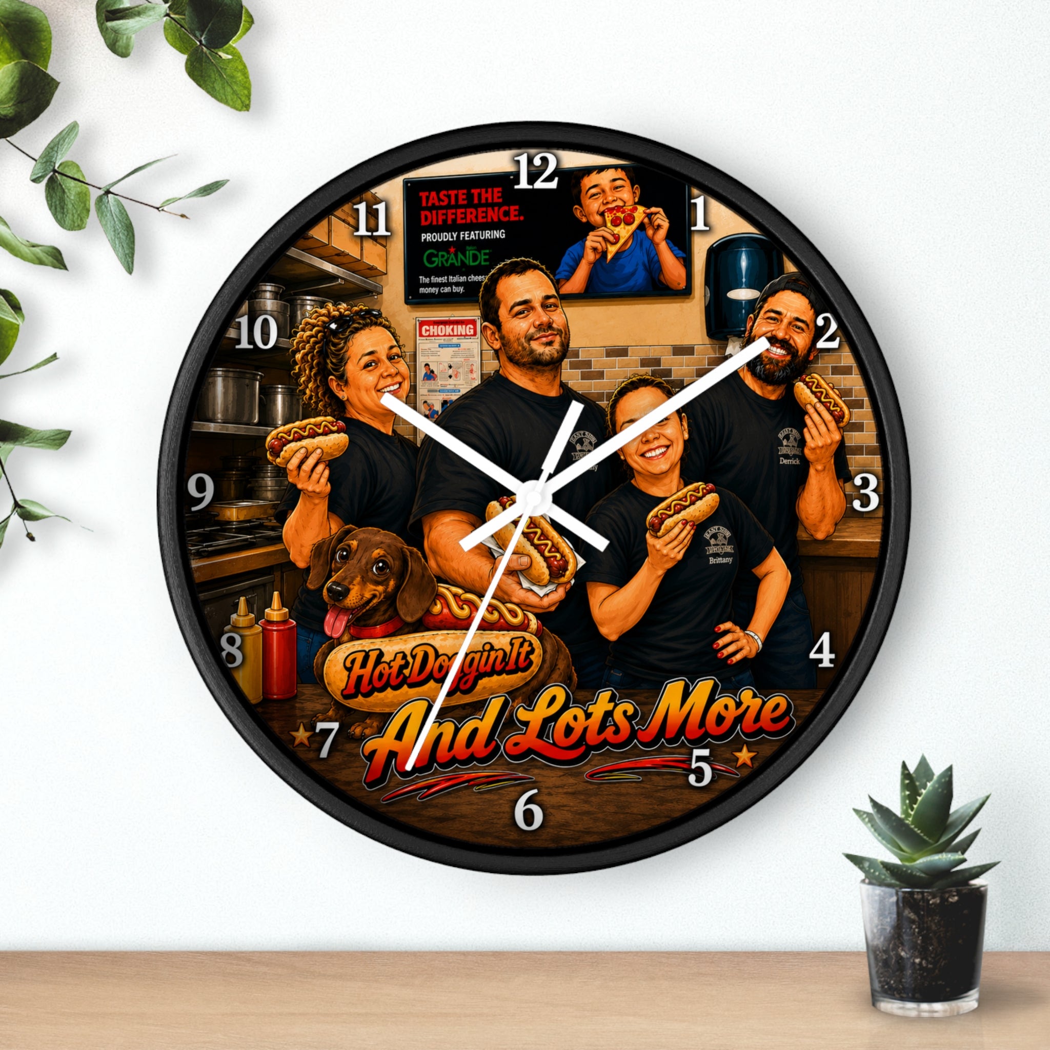 Hot Dog Joint Wall Clock — Retro Diner Team Design