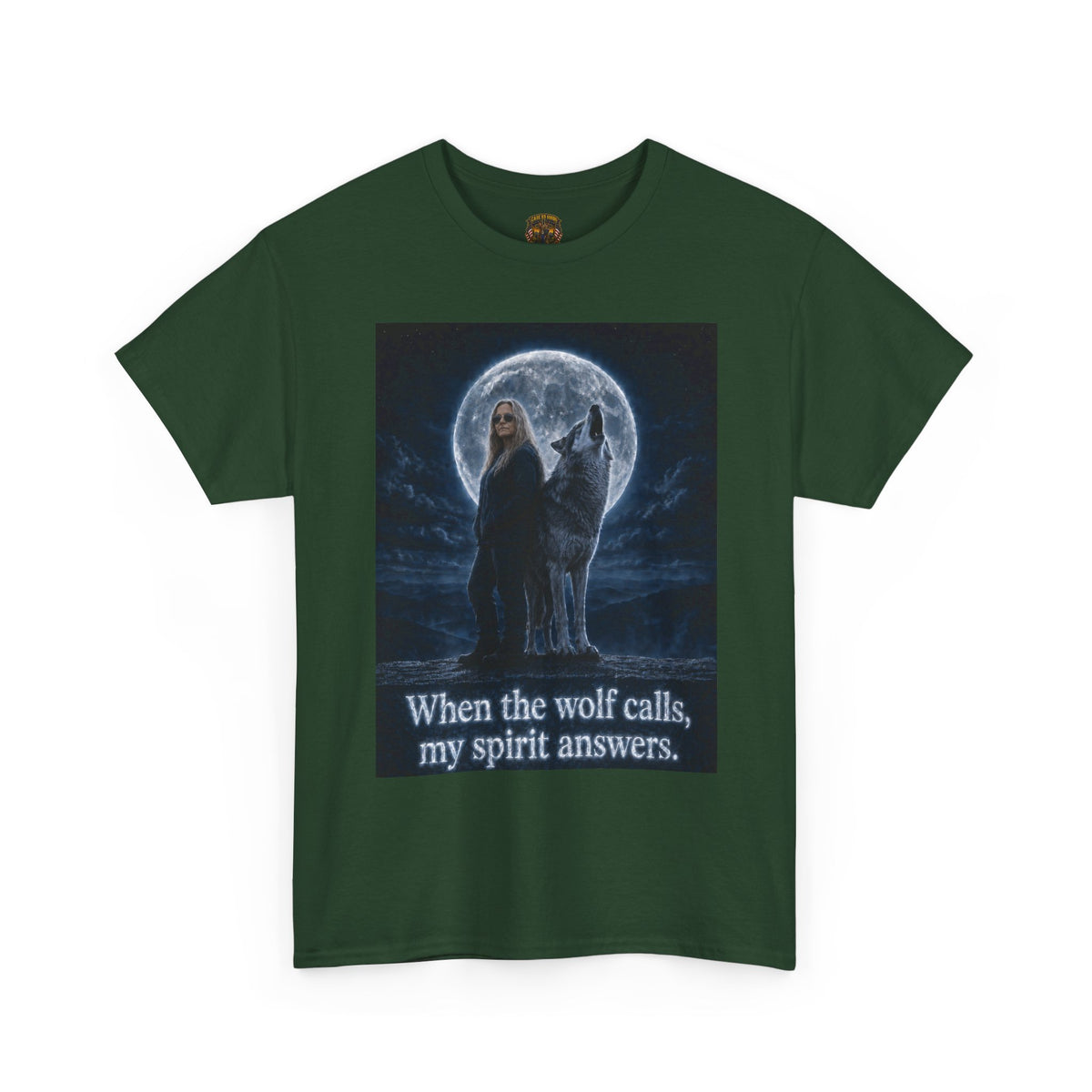 Wolf Spirit T-Shirt — "When the wolf calls, my spirit answers" Mystic Moon Tee