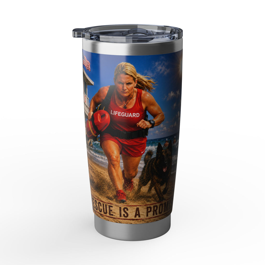 Beach Rescue Tumbler — 'Promise Rescue' Lifeguard & K9 20oz Insulated Travel Mug