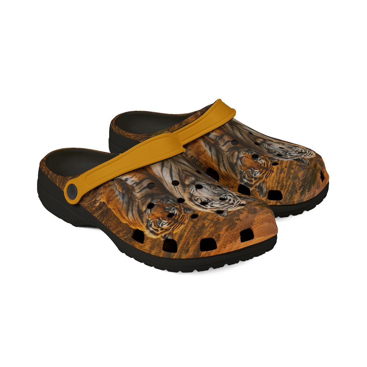 Tiger Print Foam Clogs — Lightweight EVA Rubber Garden Shoes