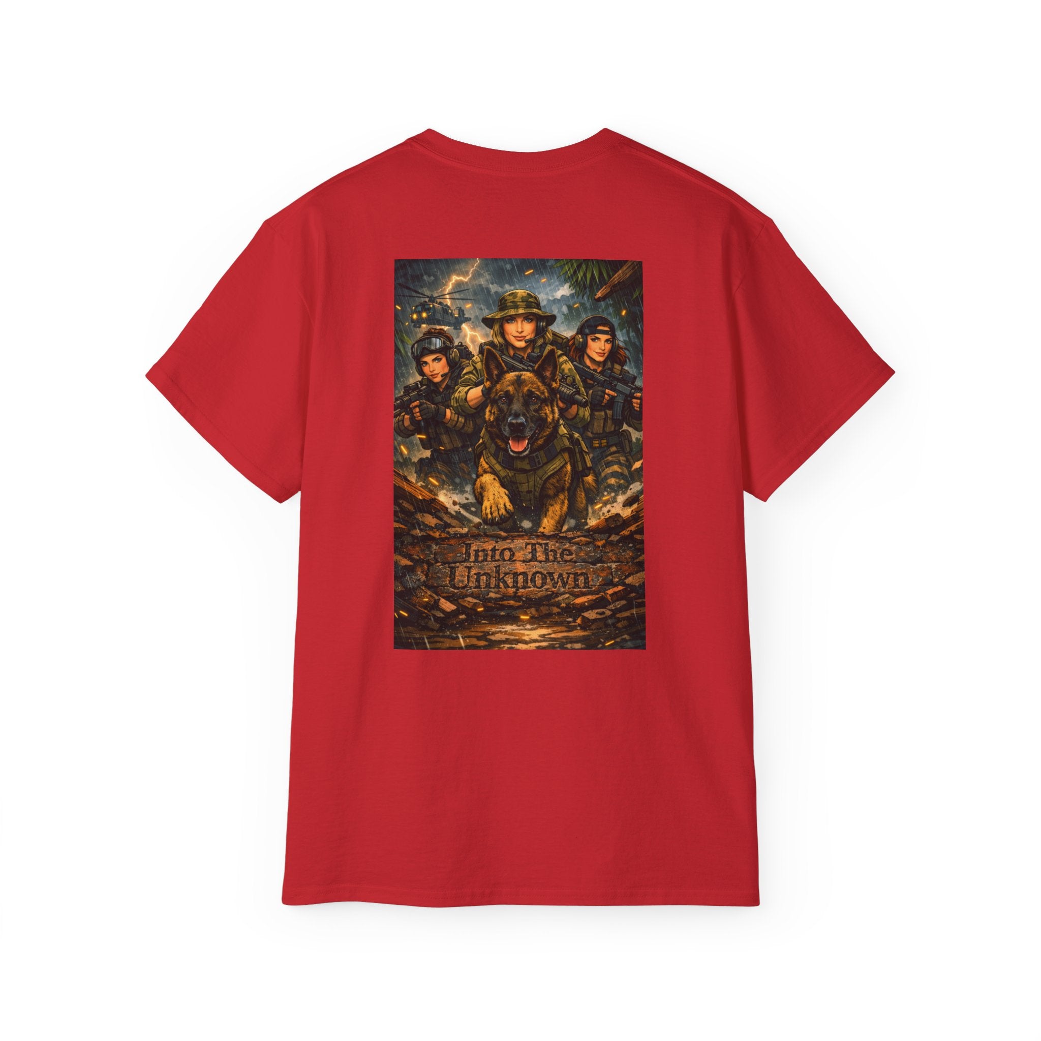 Military K9 Rescue T-Shirt – "Join the Unknown" Dog & Soldier Tribute Tee