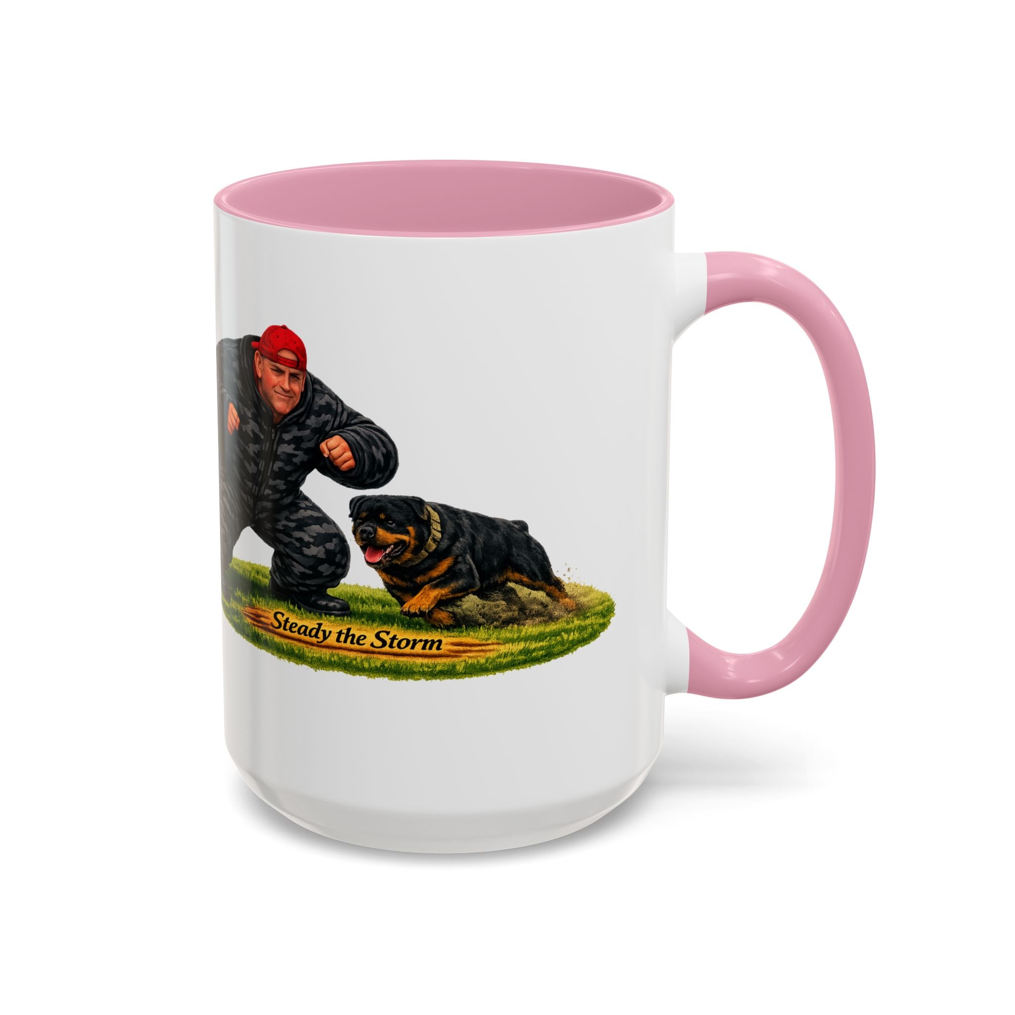 Steady the Storm Rottweiler & Handler Coffee Mug — Dog Lover Gift (11oz/15oz)