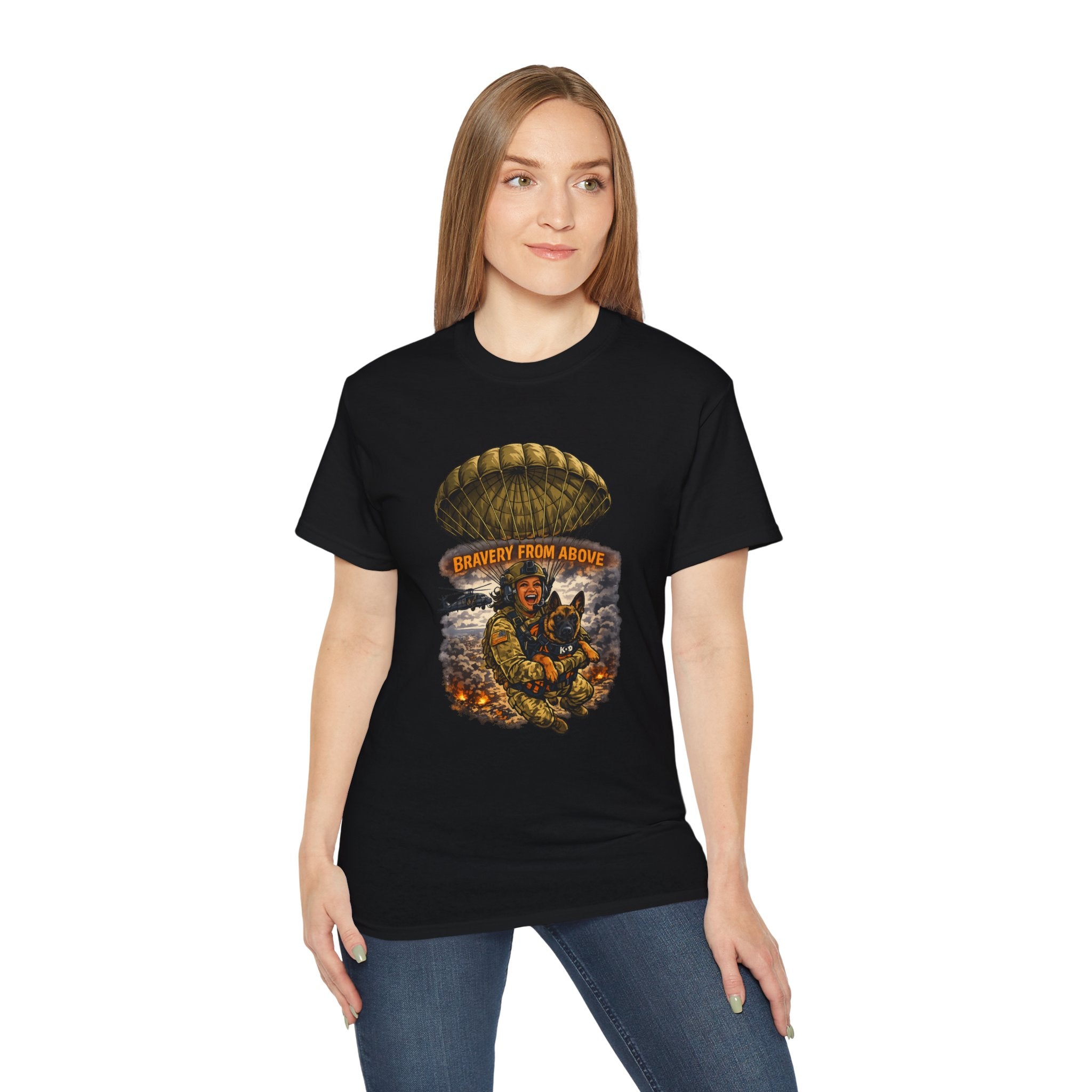 Paratrooper Tee — "Bravery From Above" Military Airborne Shirt