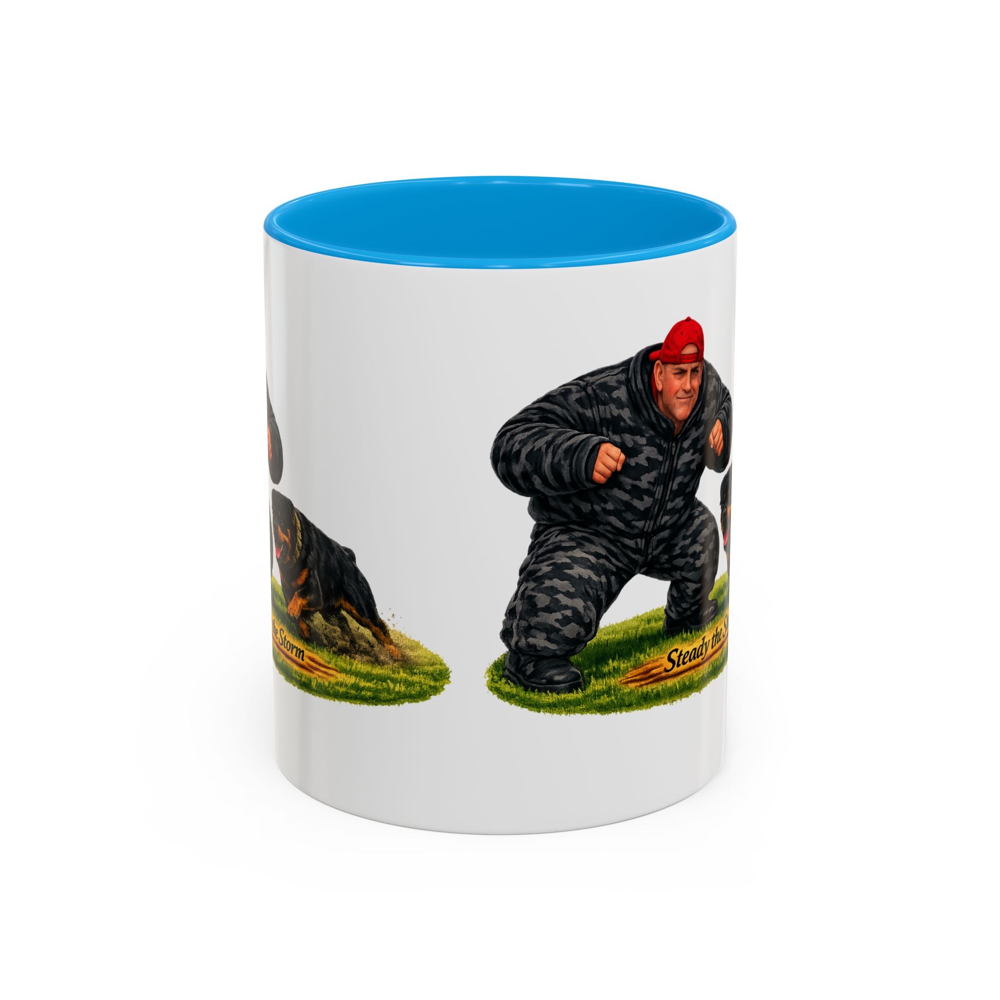 Steady the Storm Rottweiler & Handler Coffee Mug — Dog Lover Gift (11oz/15oz)