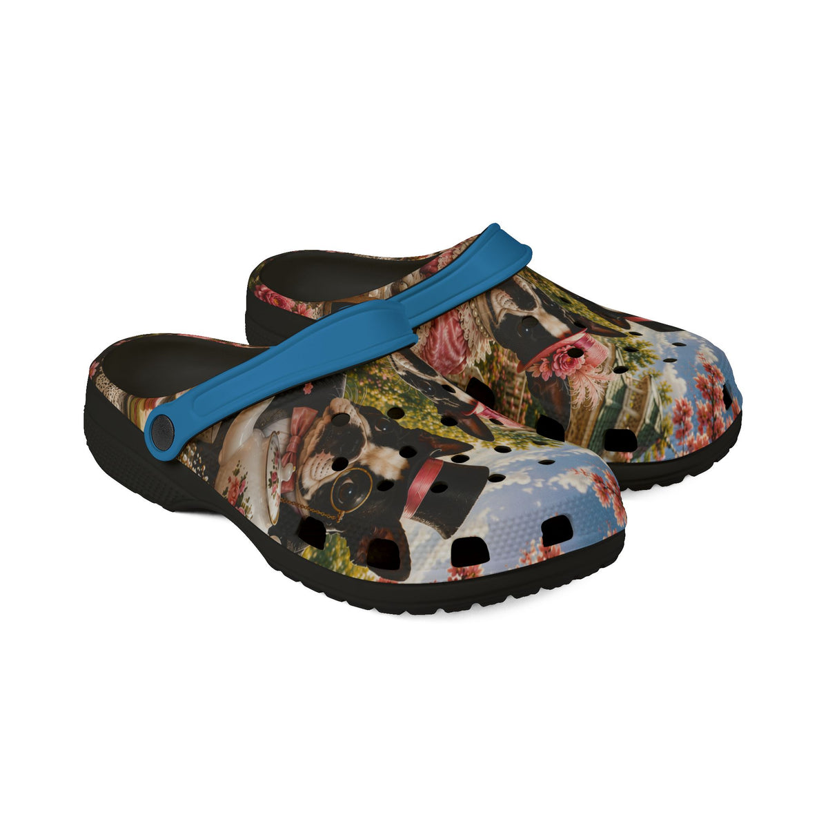 Floral Boston Terrier EVA Clogs — Comfortable Garden Slip-On Shoes