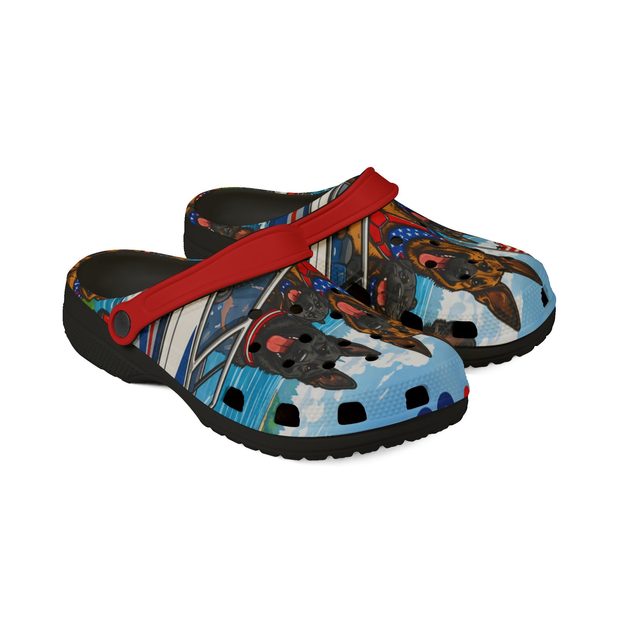 Patriotic Dutch Shepherd EVA Clogs — Comfortable Slip-On Rubber Shoes