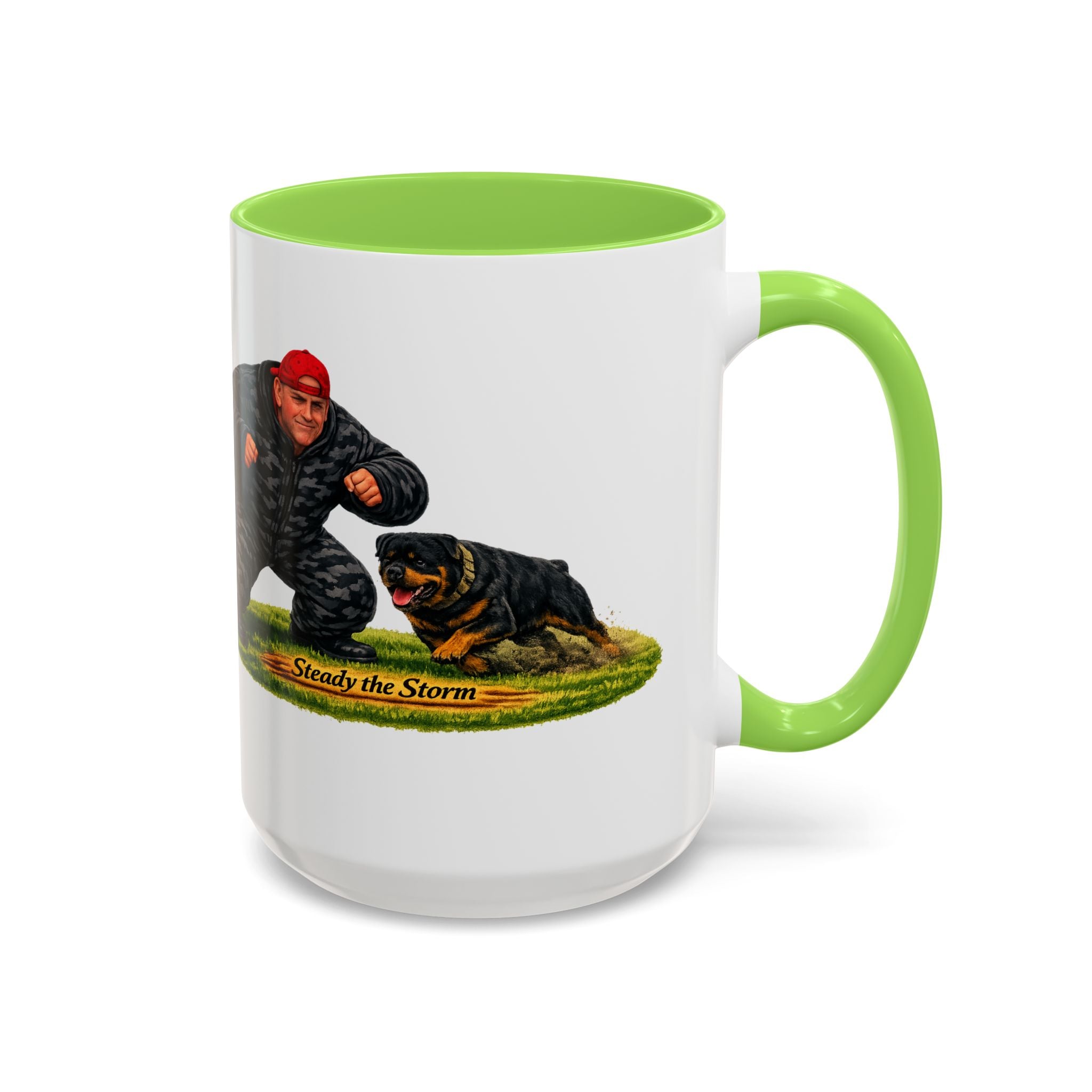 Steady the Storm Rottweiler & Handler Coffee Mug — Dog Lover Gift (11oz/15oz)