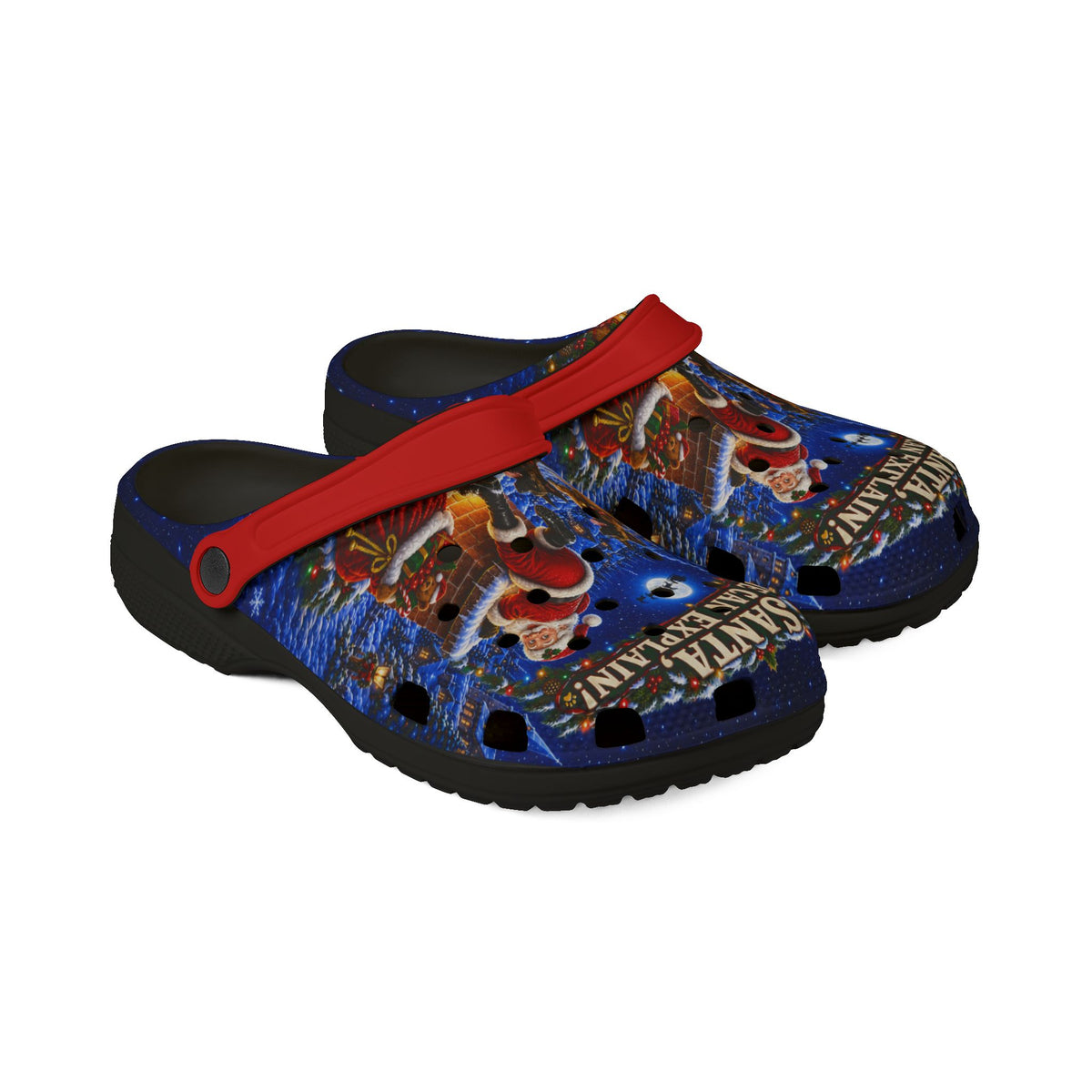Christmas Santa Clogs – Malinois Dog 'Santa We Can Explain' EVA Foam Slip-Ons