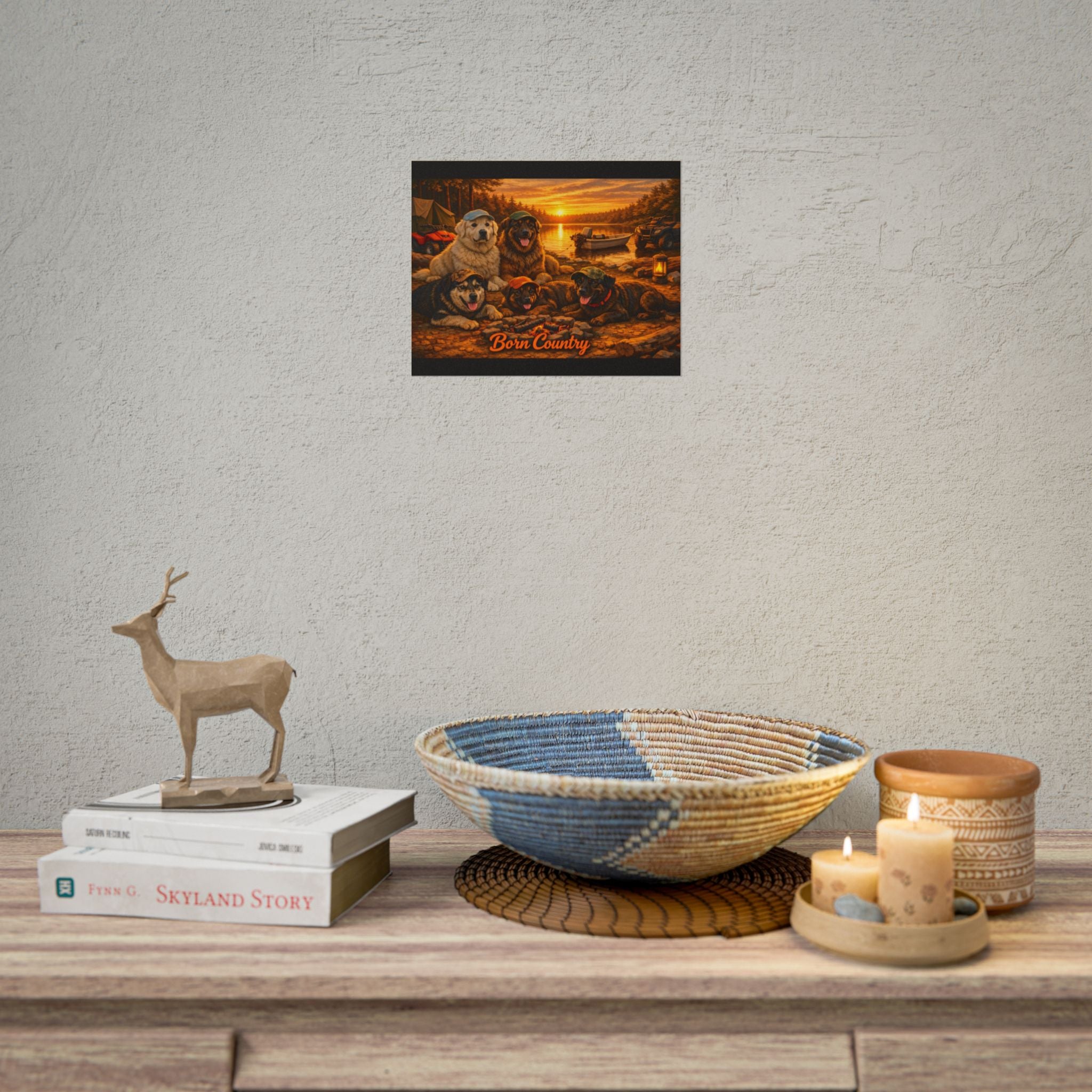 Born Country Camping Dogs Poster — Rolled Wall Art for Outdoorsy Dog Lovers