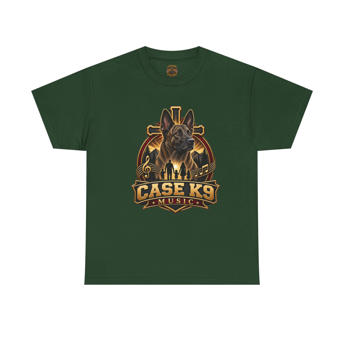 CASE K9 Music Graphic Tee — German Shepherd K9 Logo Shirt