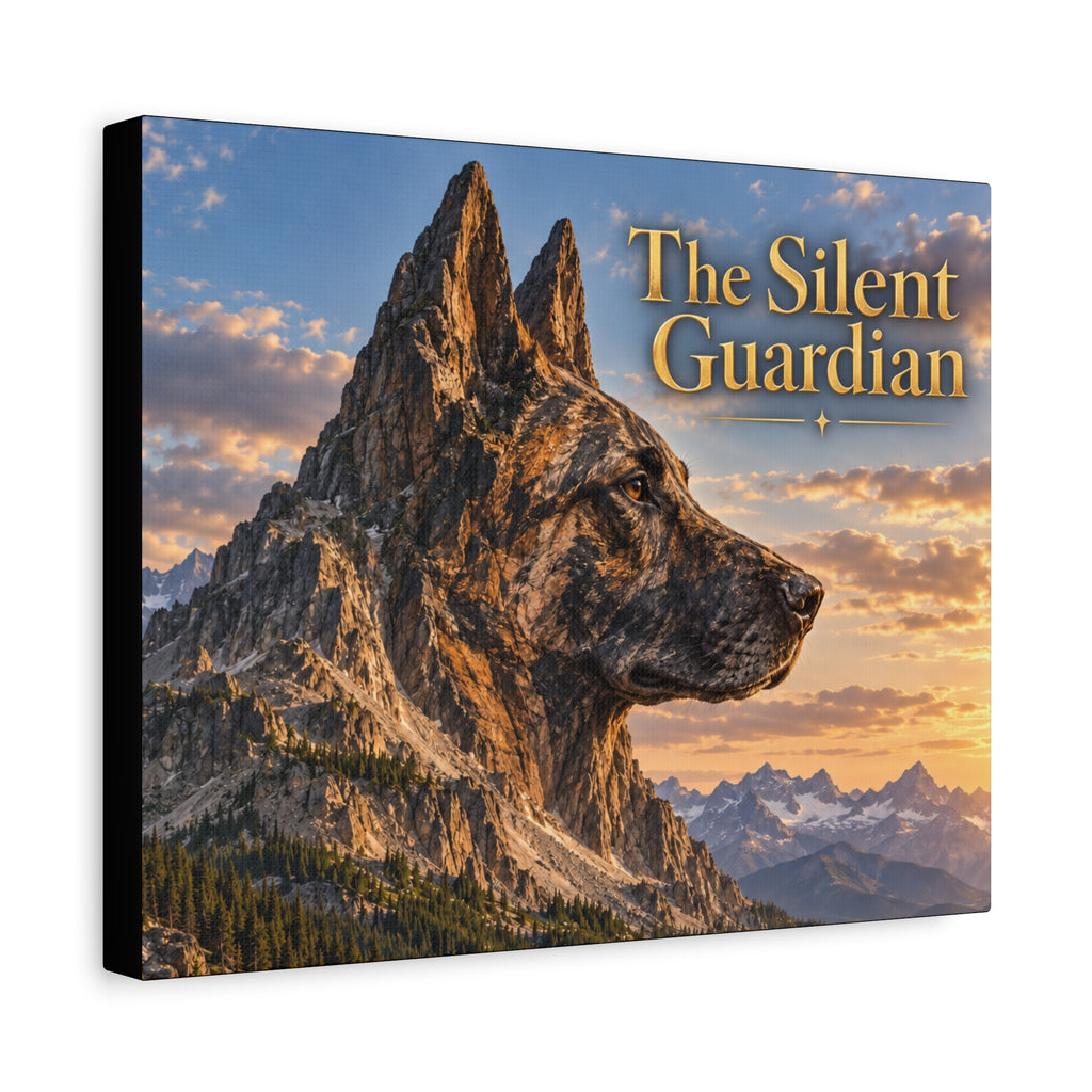 The Silent Guardian Dutch Shepherd Mountain Canvas Wall Art