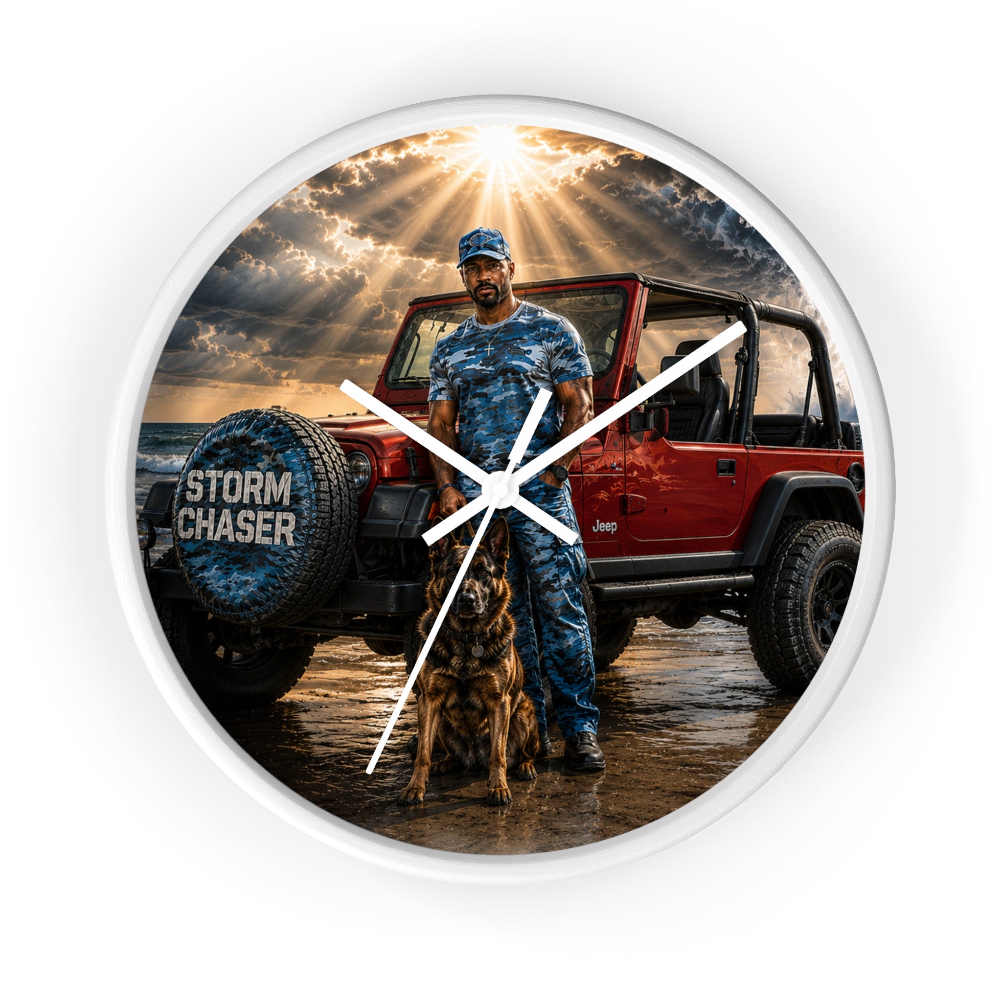 Storm Chaser Jeep Wall Clock – Adventure Decor for Off‑Road & Weather Enthusiasts