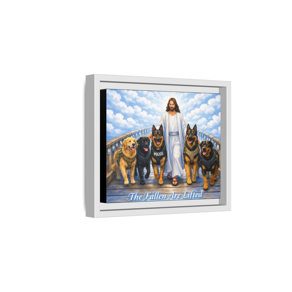 Canvas Wall Art — “The Fallen Are Lifted” K-9 Tribute (Framed Matte)