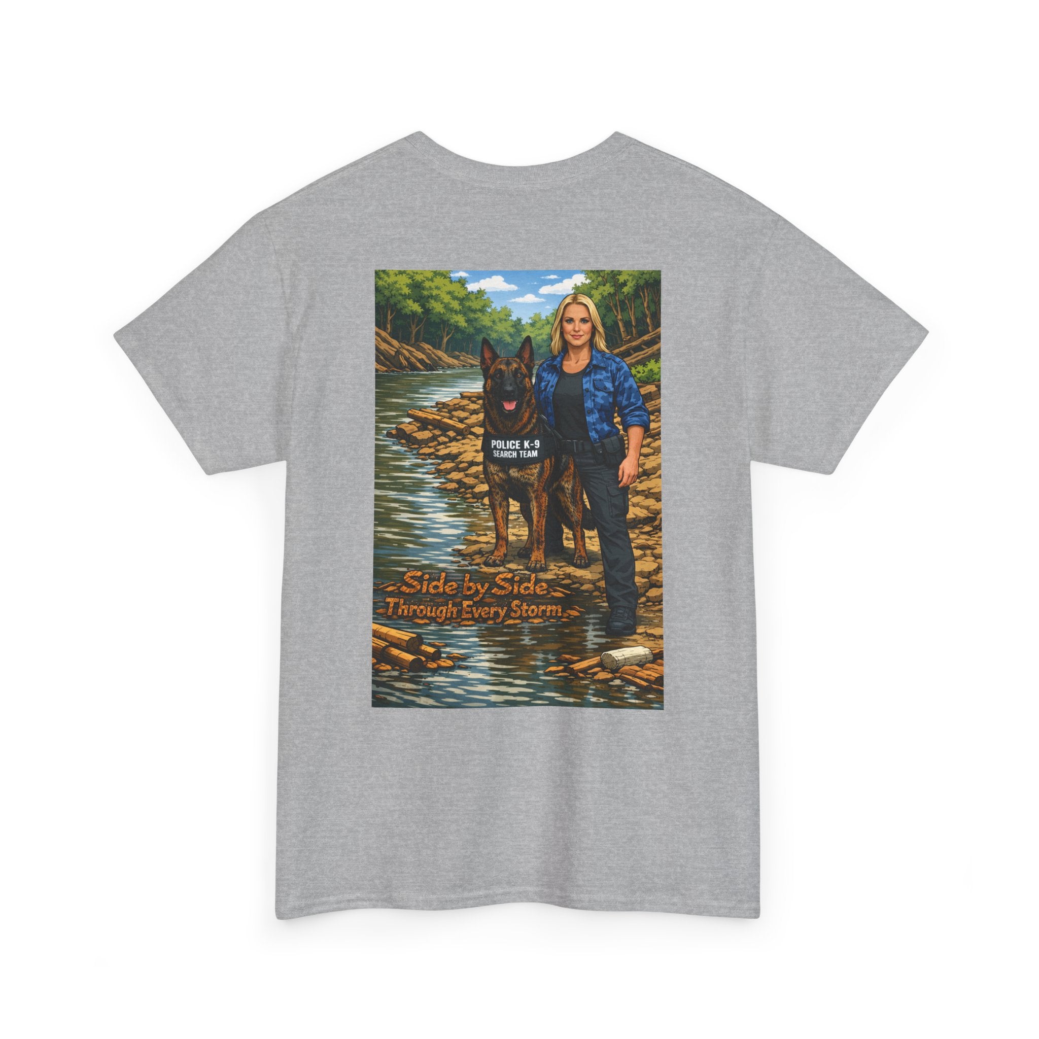 Police K9 Partner T-Shirt — "Side by Side Through Every Storm" Memorial Tee
