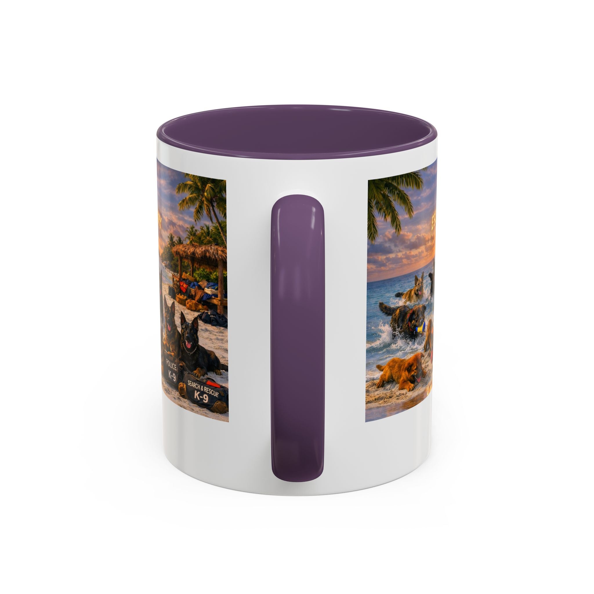 Dutch Shepherd Beach Coffee Mug — "Escape Is Temporary" Accent Mug (11/15oz)