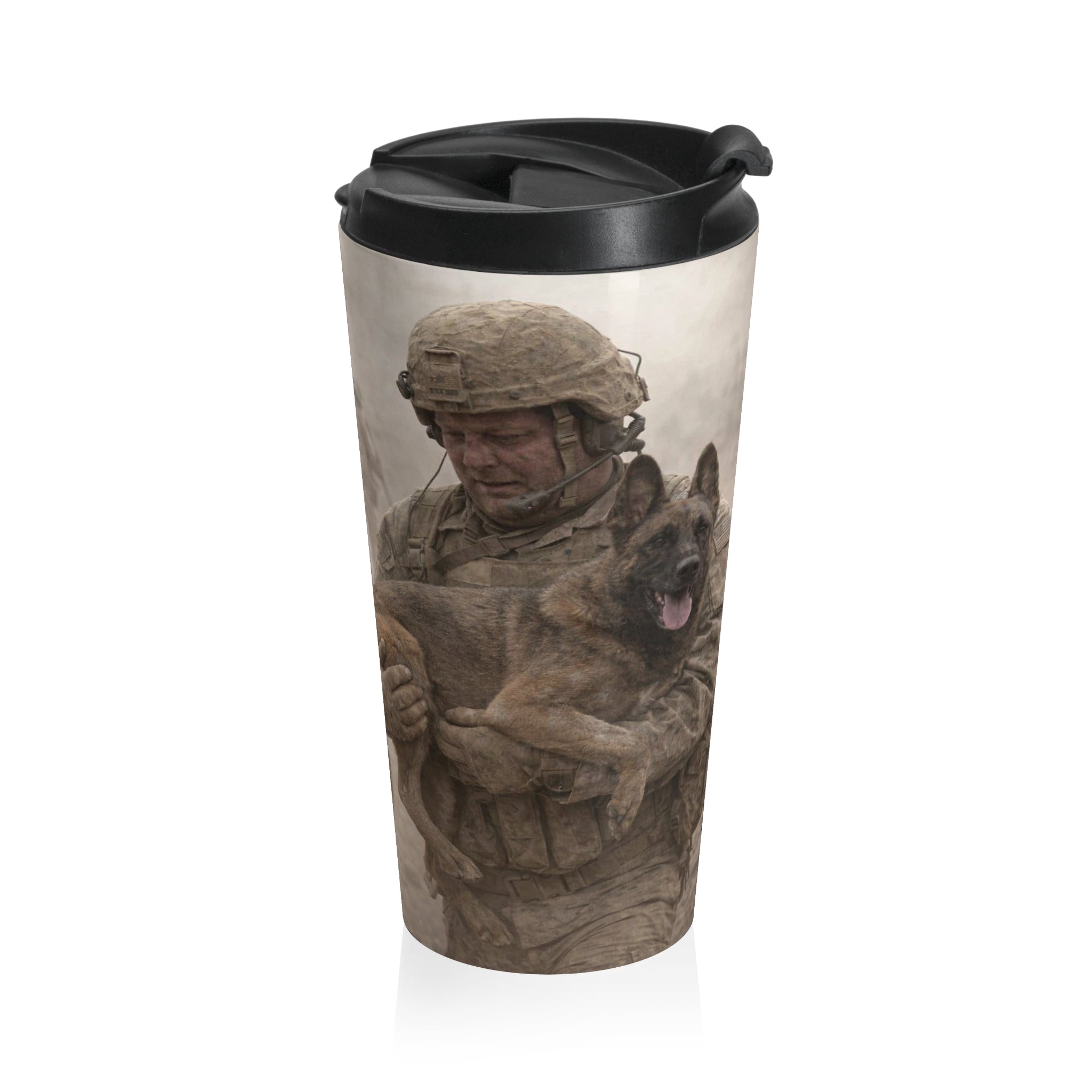 Military Working Dog Travel Mug — K9 Handler Stainless Steel Insulated Tumbler