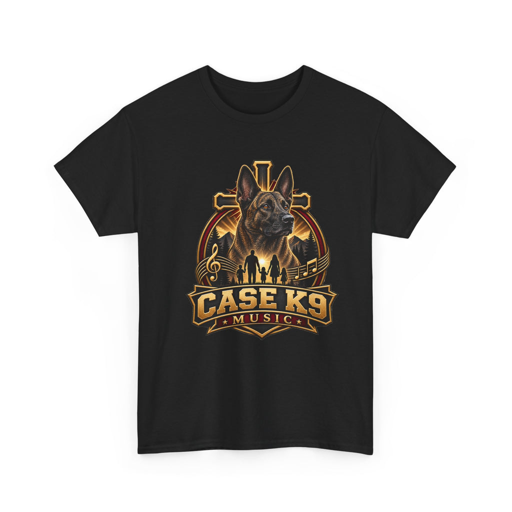 CASE K9 Music Graphic Tee — German Shepherd K9 Logo Shirt