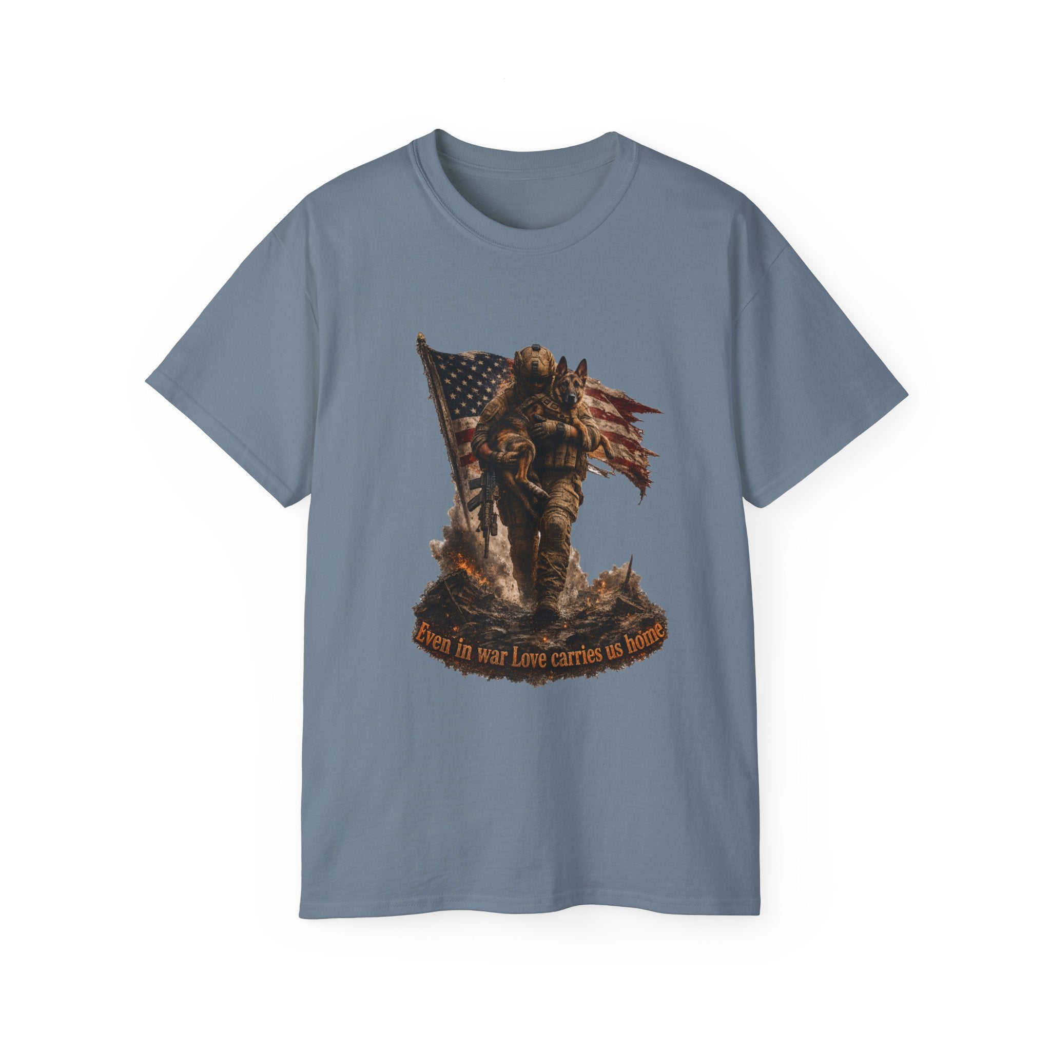 Patriotic Firefighter T-Shirt — "Here in Our Time Comes to Stand" Vintage Rescue Tee