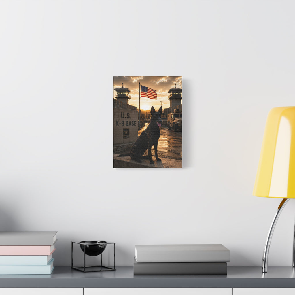 Military K-9 Canvas Print — Patriotic U.S. K-9 Base Wall Art