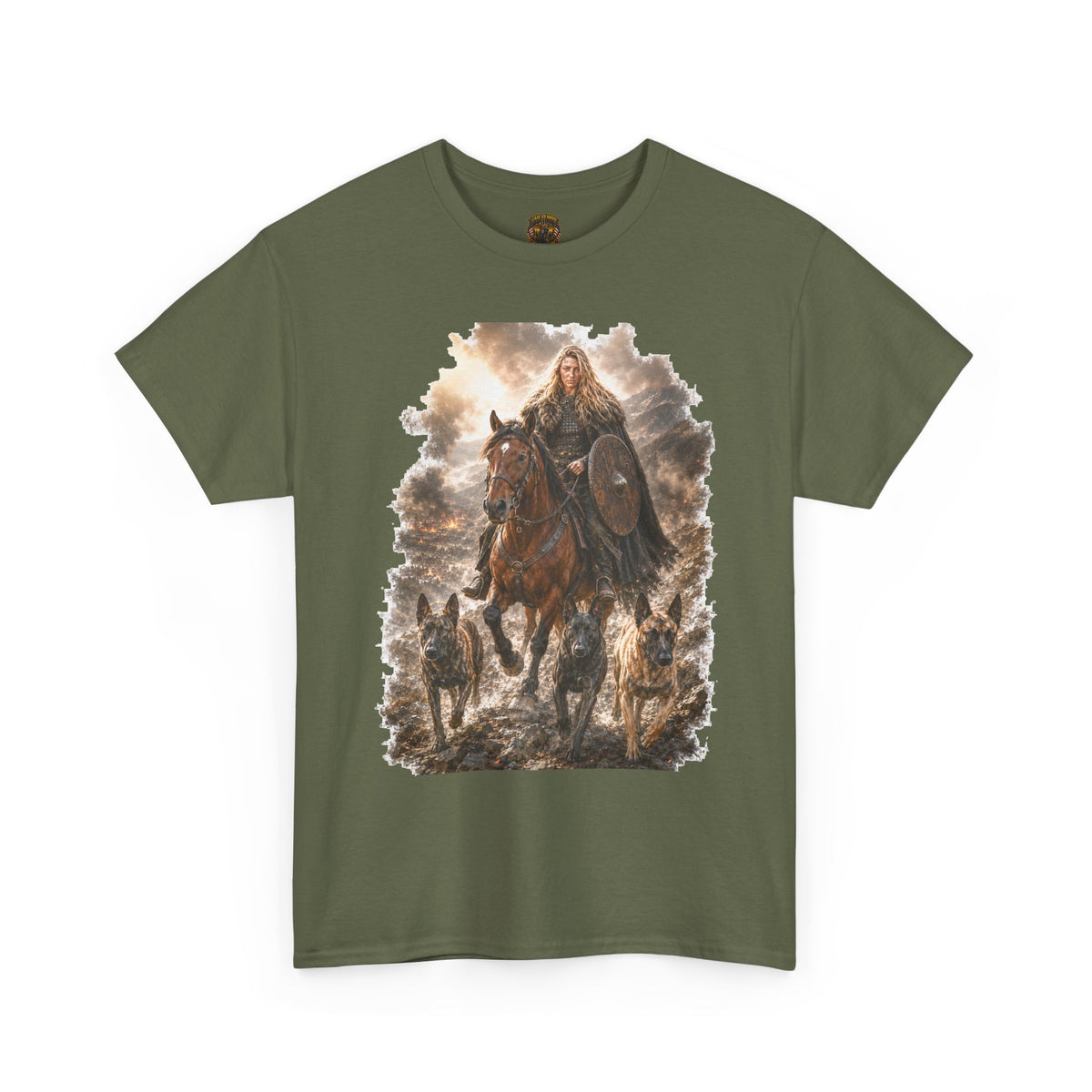 Viking Warrior Malinois K9 Scene T-Shirt