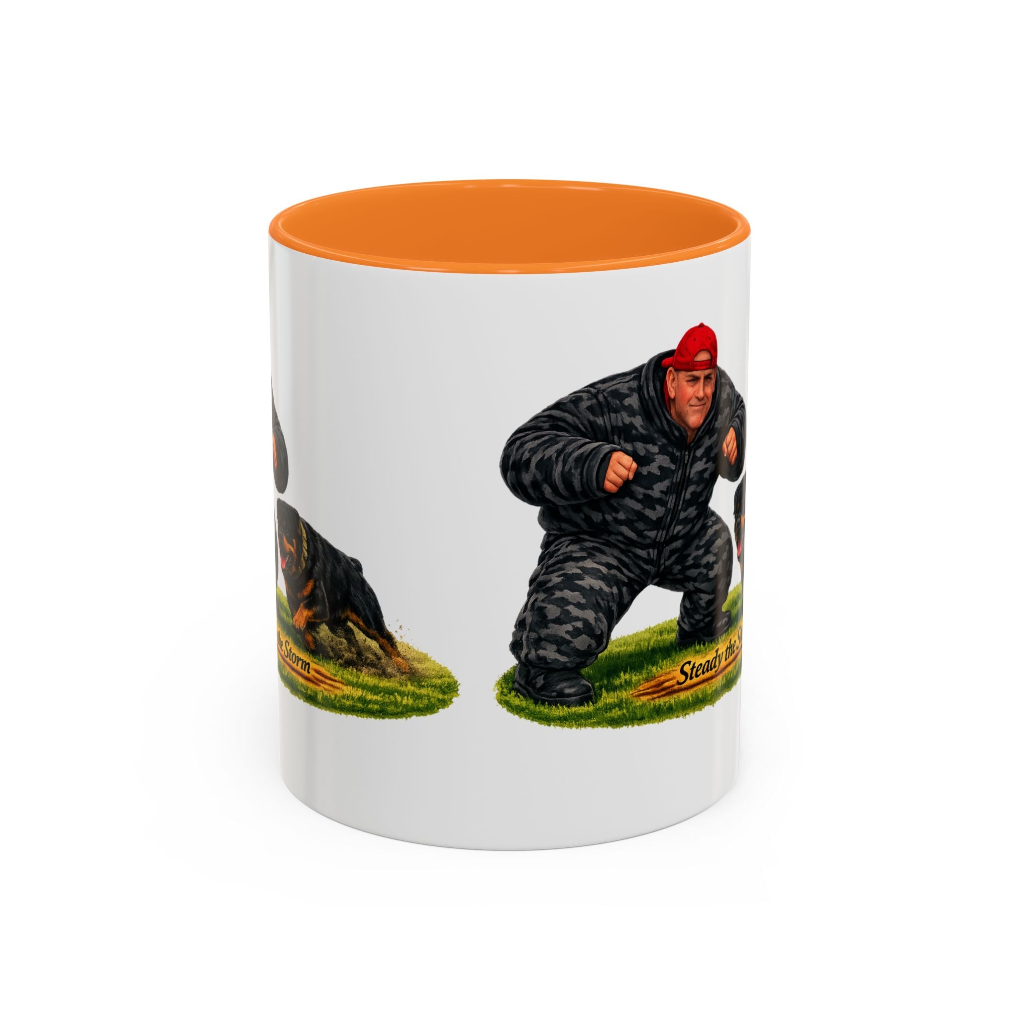Steady the Storm Rottweiler & Handler Coffee Mug — Dog Lover Gift (11oz/15oz)
