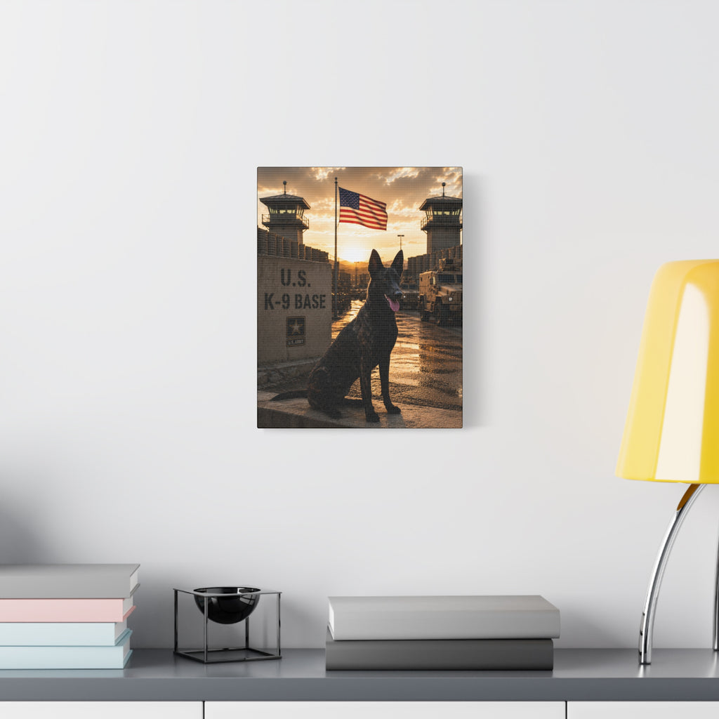 Military K-9 Canvas Print — Patriotic U.S. K-9 Base Wall Art