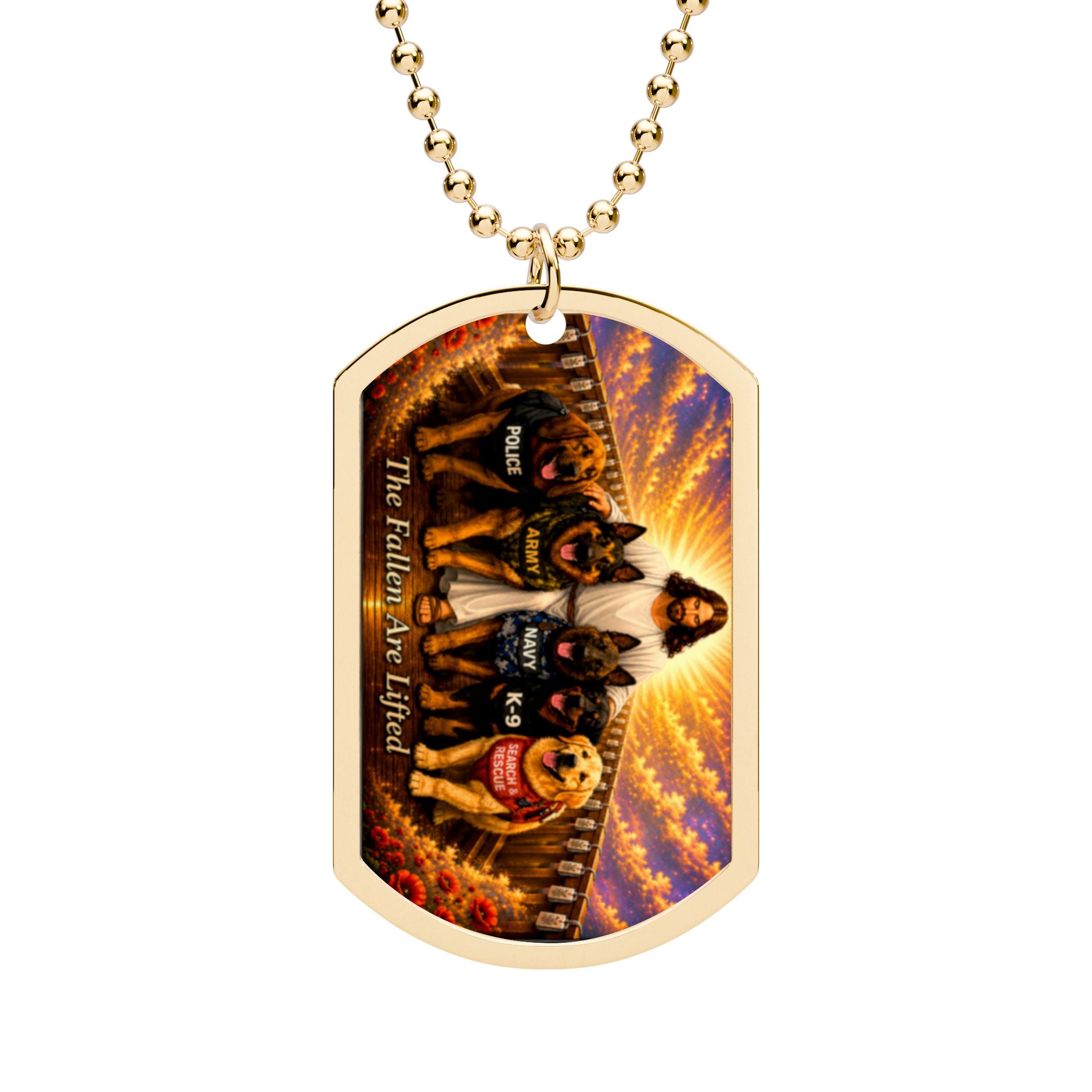 Religious Shepherd & Dogs Dog Tag Necklace – Faith-Inspired Pet Lover Pendant