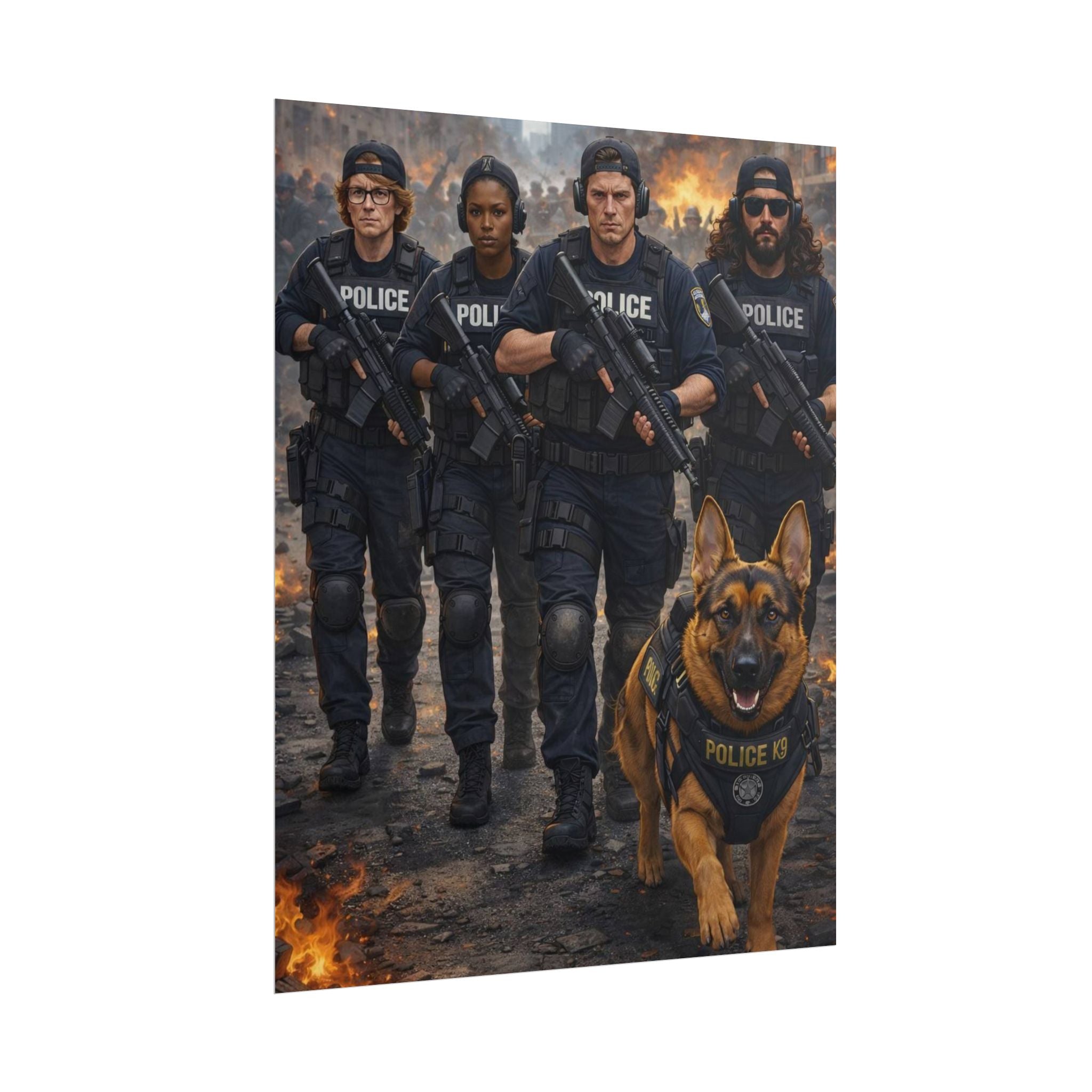 Police K9 Unit Poster — Tactical SWAT Team Wall Art