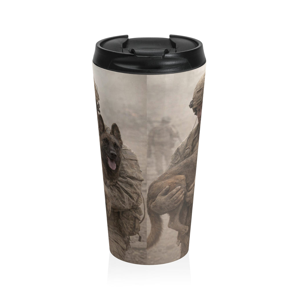Military Working Dog Travel Mug — K9 Handler Stainless Steel Insulated Tumbler