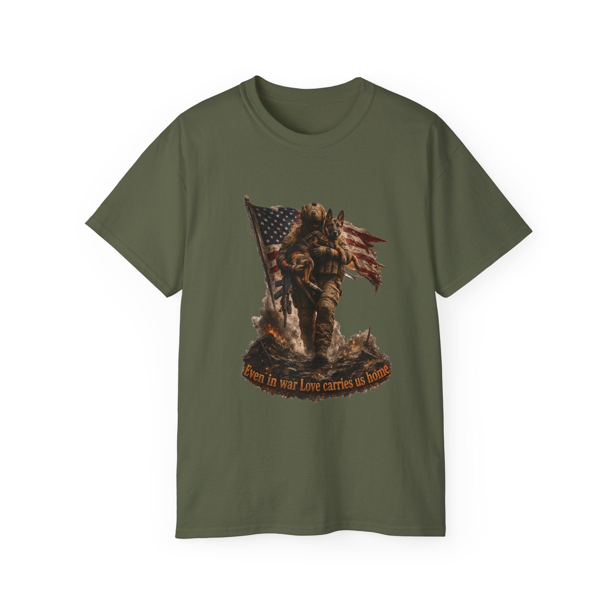 Patriotic Firefighter T-Shirt — "Here in Our Time Comes to Stand" Vintage Rescue Tee