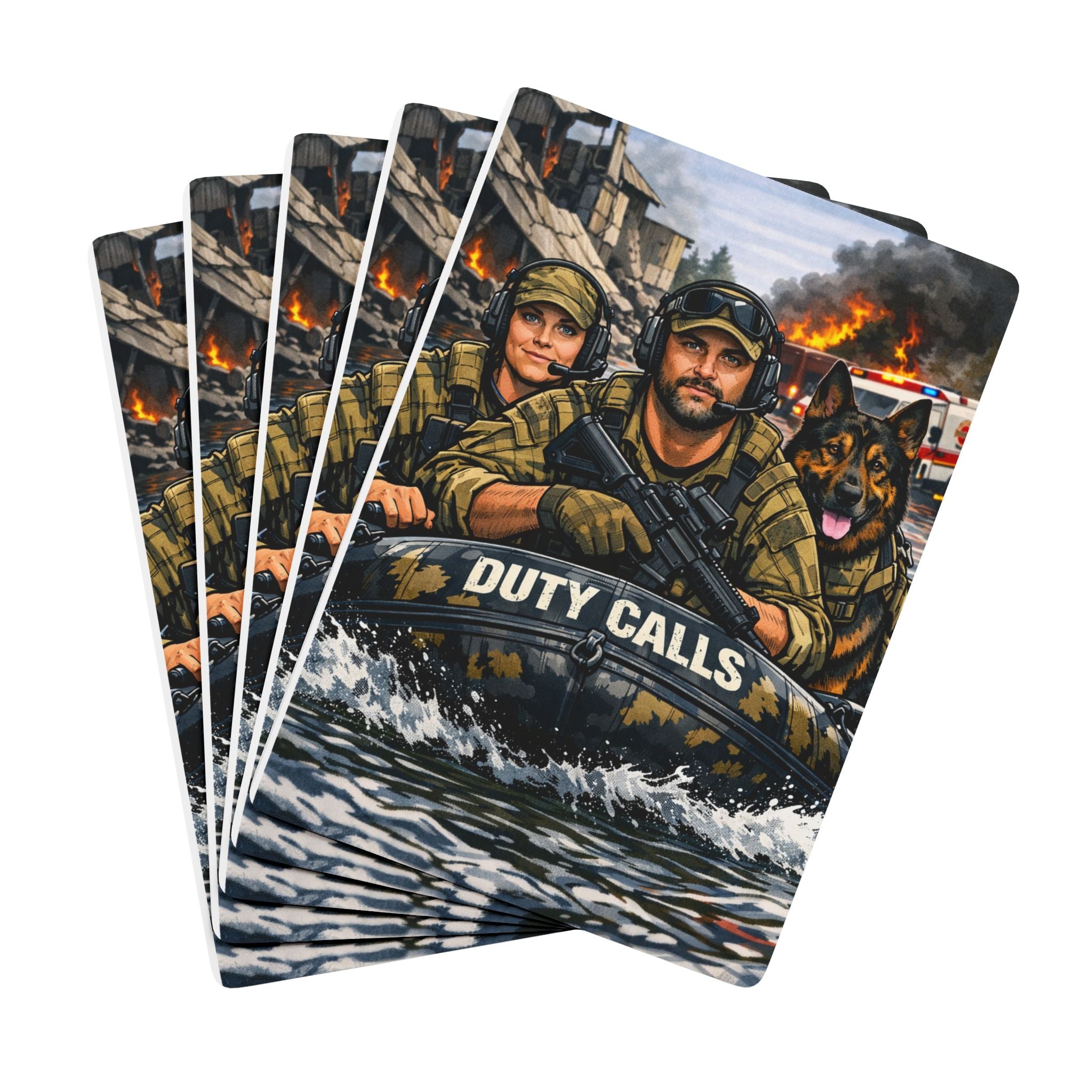 Duty Calls Poker Playing Cards — Military Rescue Design