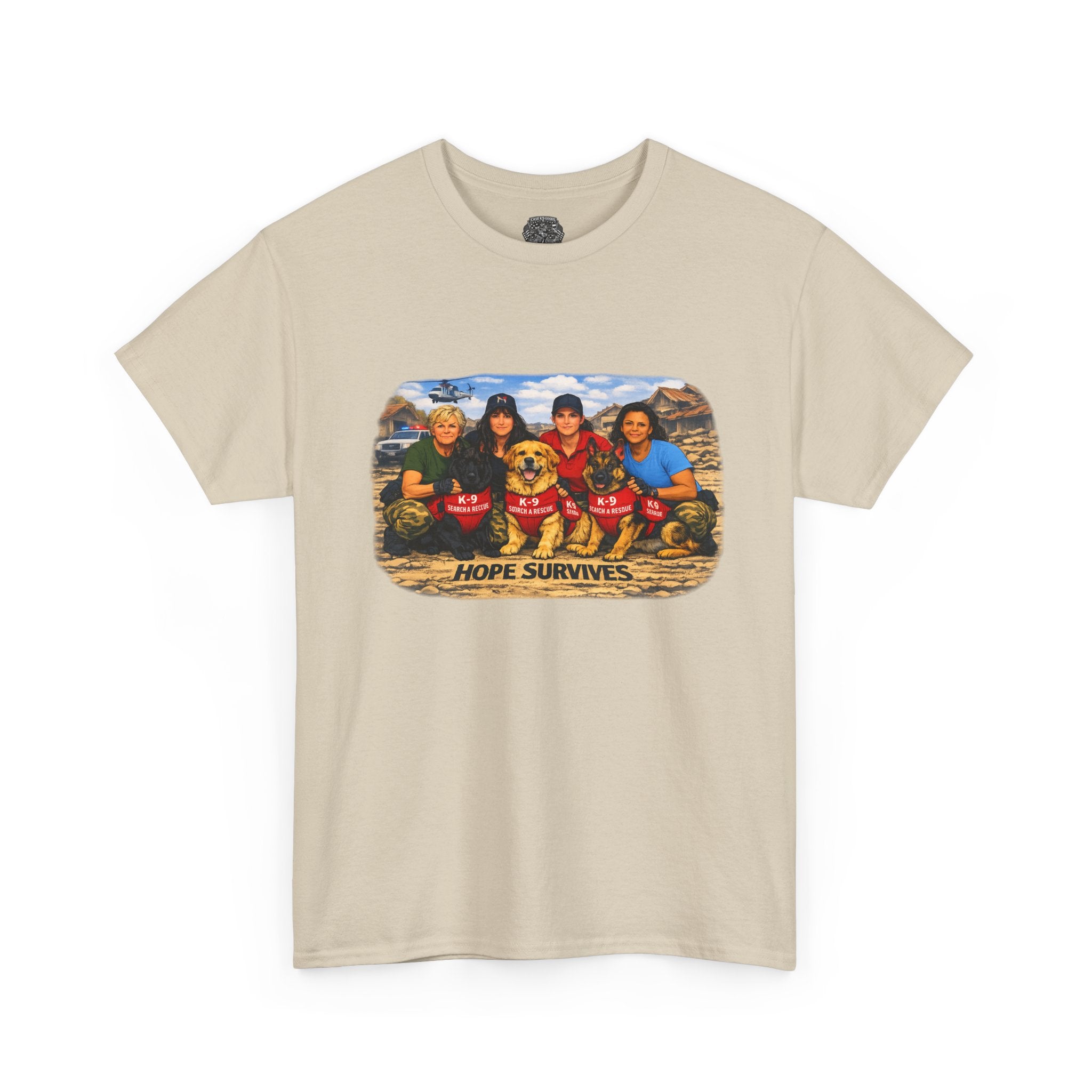 T‑Shirt — "Hope Survives" Family K-9 Rescue Scene Graphic Tee