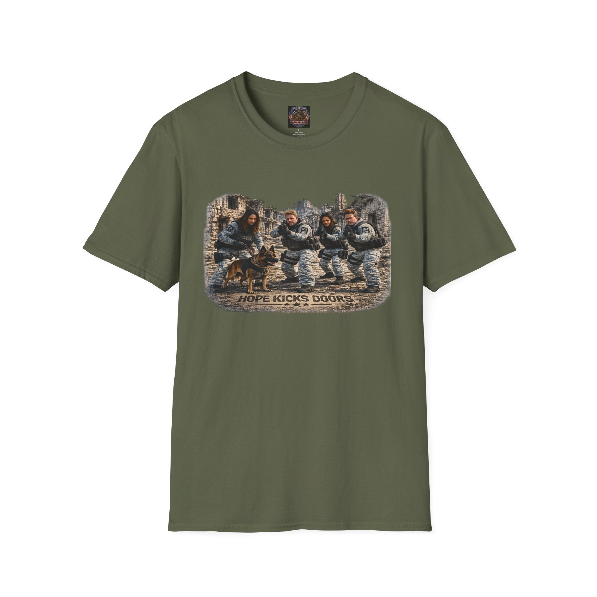 Military K-9 Team T-Shirt — Soldiers & Working Dog Squad Design