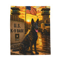 U.S. K-9 Base Velveteen Plush Blanket — Military Working Dog Throw