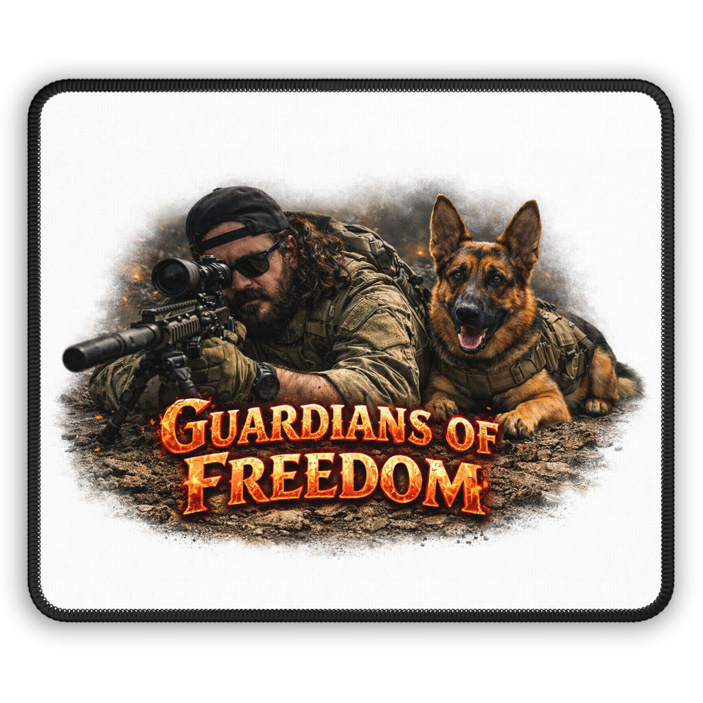 Gaming Mouse Pad — Guardians of Freedom Sniper & K9 Tactical Desk Mat