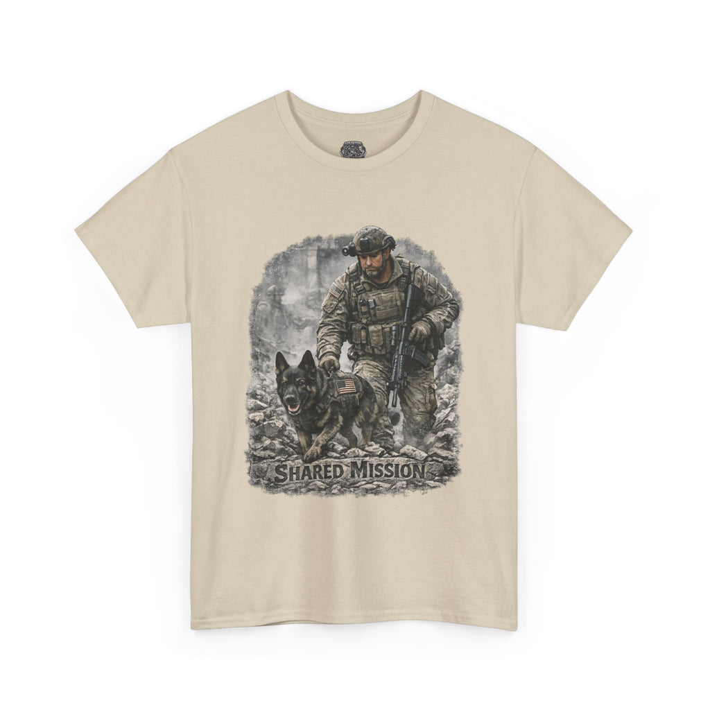 Military K9 Tactical T-Shirt — "Shared Mission" Soldier & Dog Tee