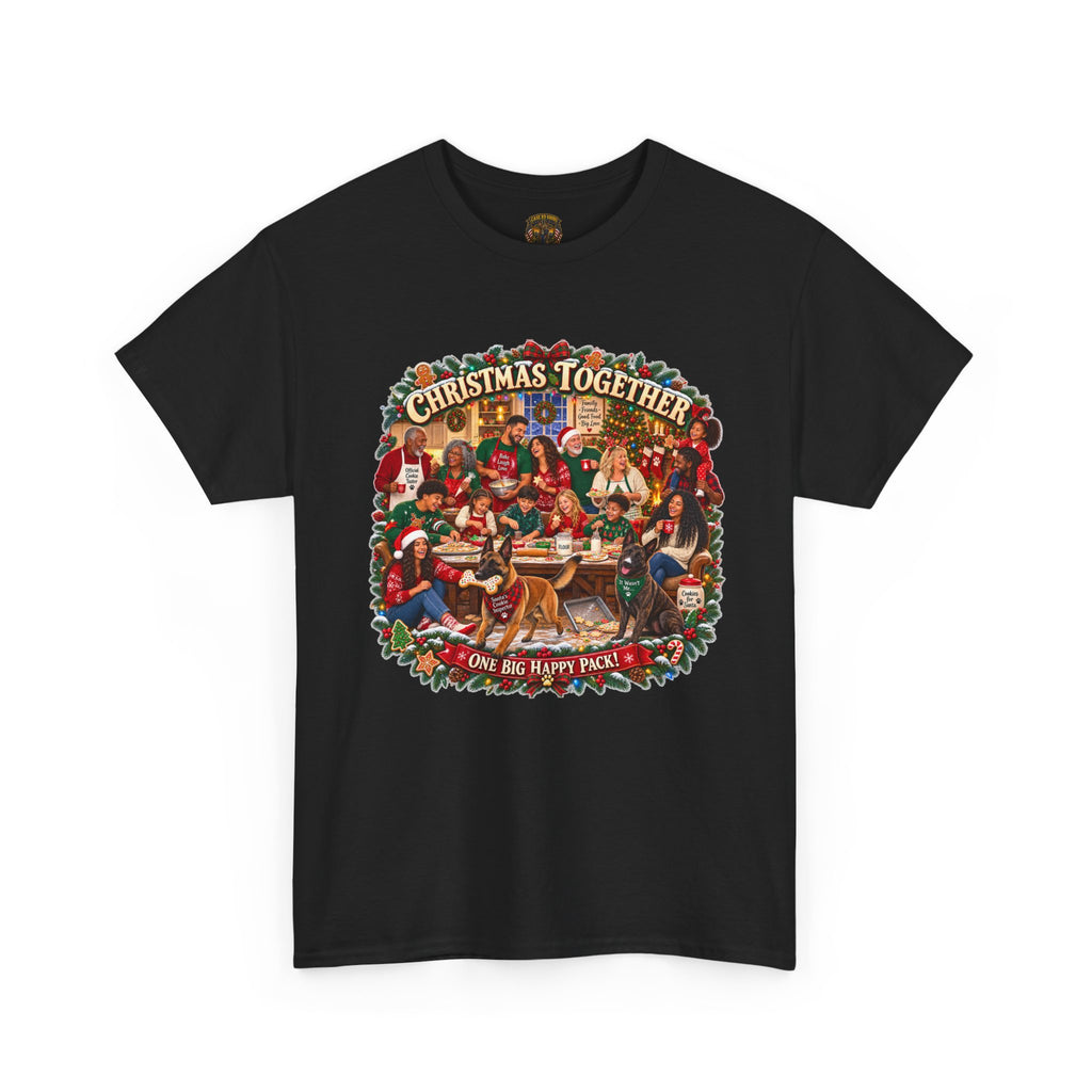 Christmas Together Tee — Vintage Family Holiday Scene "One Big Happy Place"