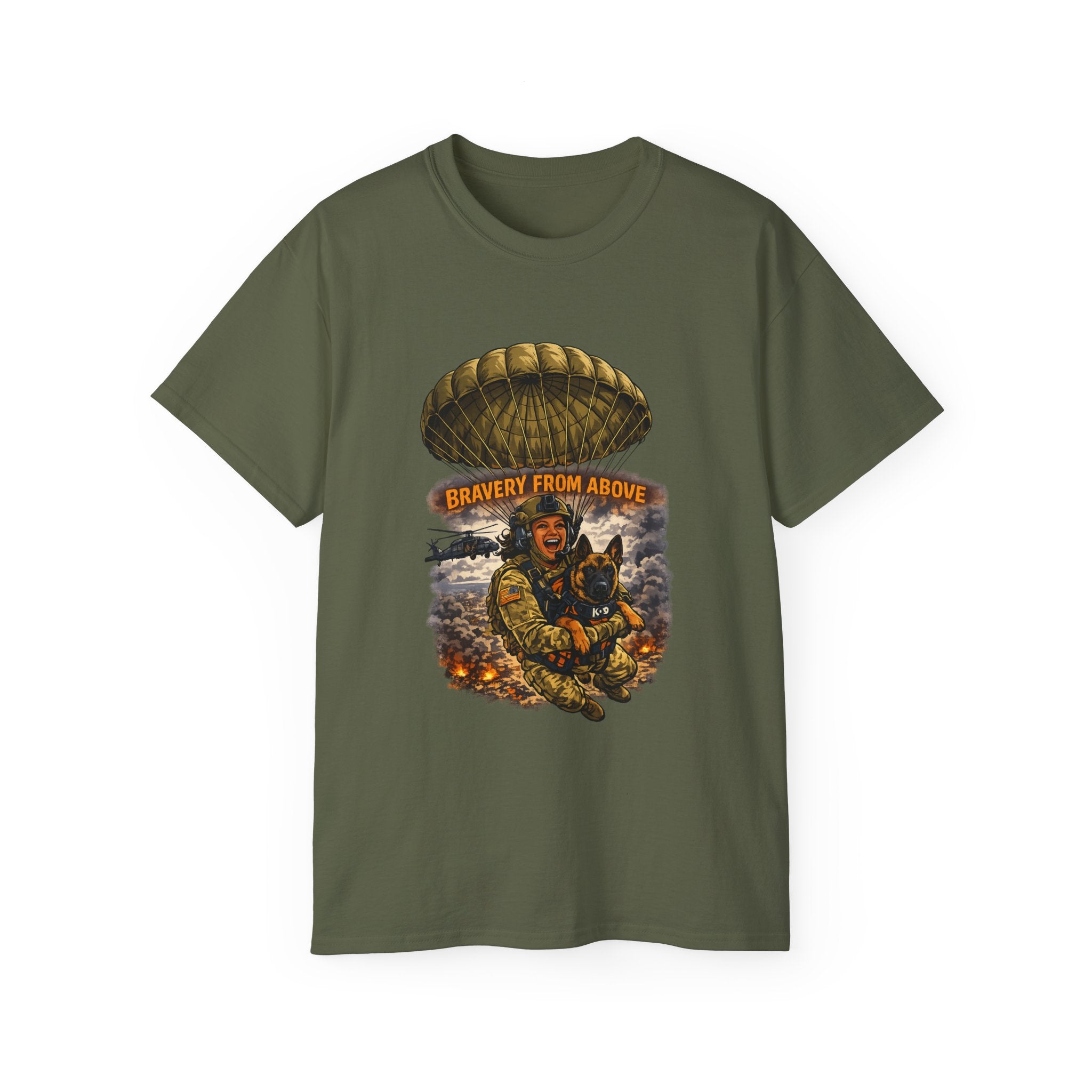 Paratrooper Tee — "Bravery From Above" Military Airborne Shirt