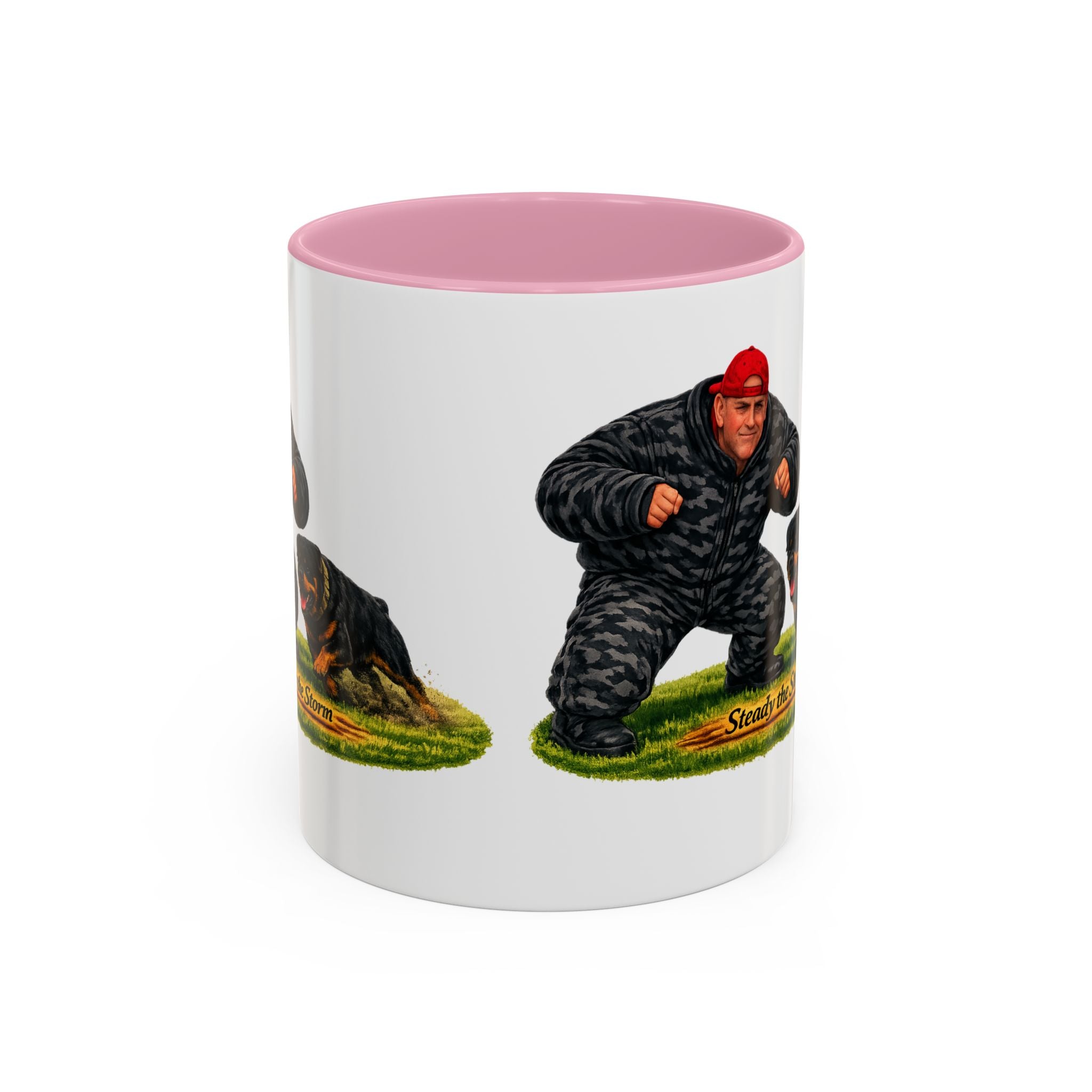 Steady the Storm Rottweiler & Handler Coffee Mug — Dog Lover Gift (11oz/15oz)