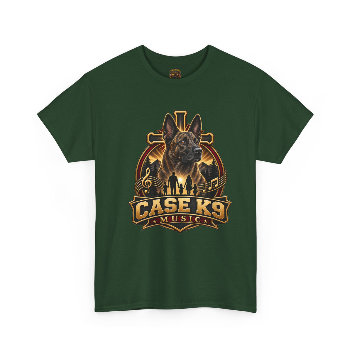 CASE K9 Music Graphic Tee — German Shepherd K9 Logo Shirt