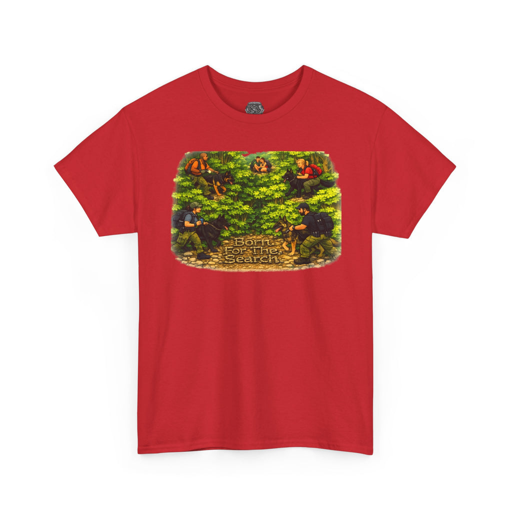 K9 Forest Rescue Scene T‑Shirt — Vintage Pixel Rescue Adventure Tee