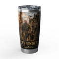 Military Veteran Travel Tumbler — 'Duty Under Fire' Insulated 20oz