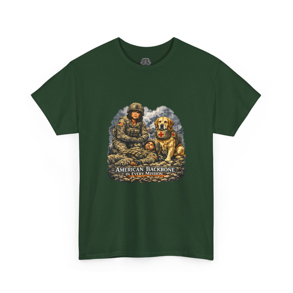 Military Veteran T‑Shirt - "American Backbone" Combat Medic Design