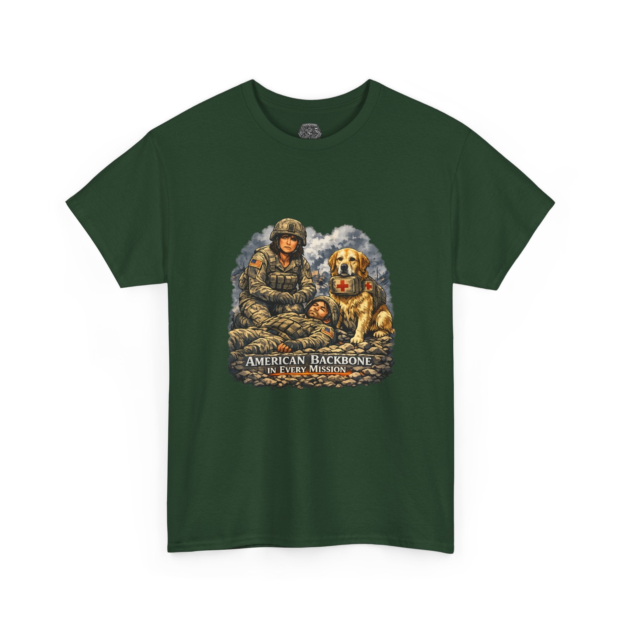 Military Veteran T‑Shirt - "American Backbone" Combat Medic Design